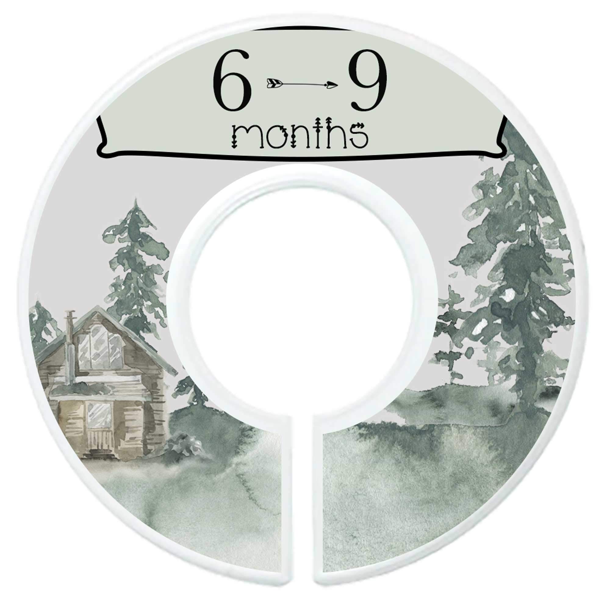 Baby Boy Clothes Organizer Dividers - Nursery Closet Dividers with Rustic Mountain Design - Perfect for Nursery Organization & Baby Closet Storage