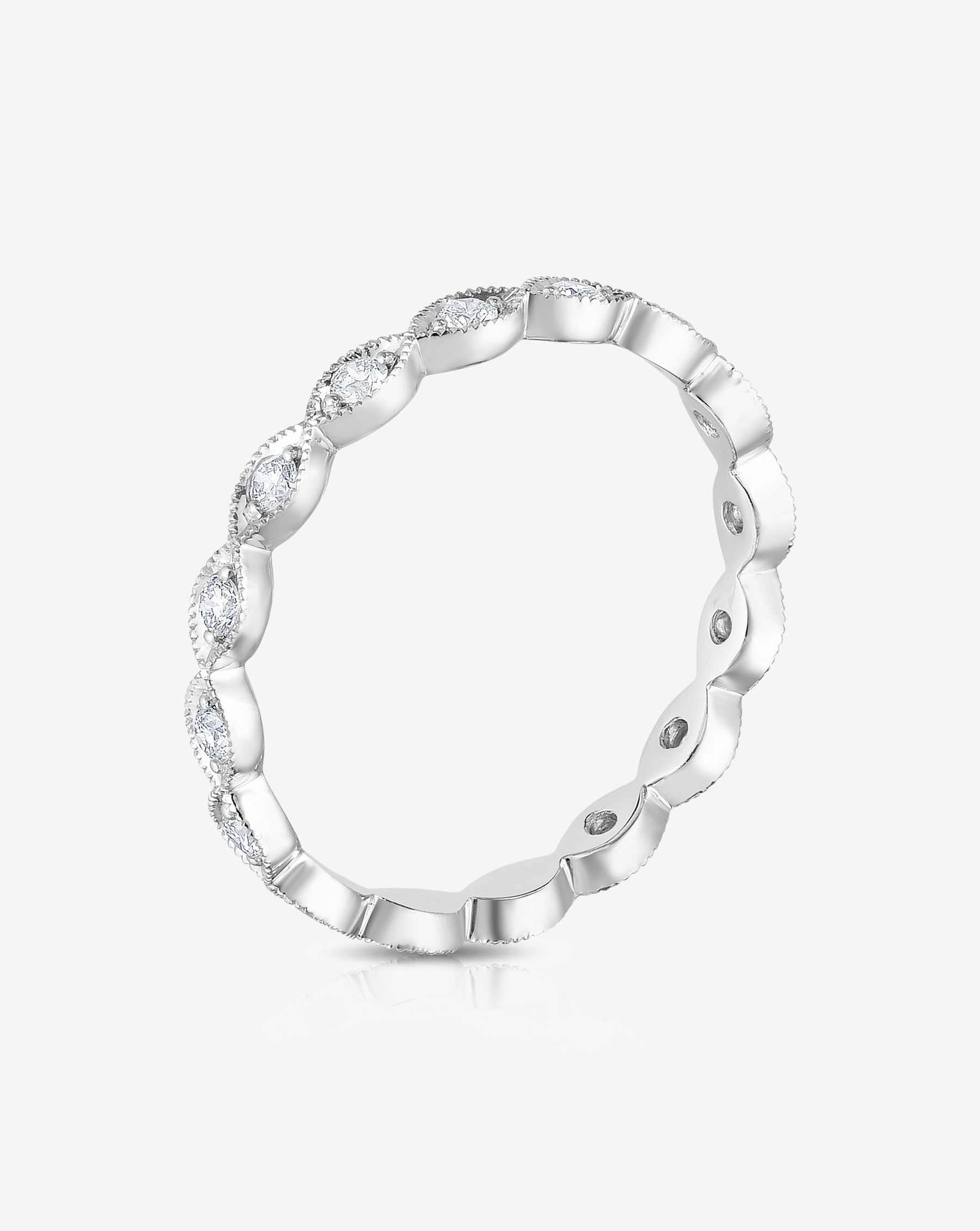 Elegant Autumn Eternity Band Ring - 14K Gold or Sterling Silver Stackable Wedding Band for Women - Perfect for Fall Weddings, Anniversaries & Everyday Layering Jewelry
