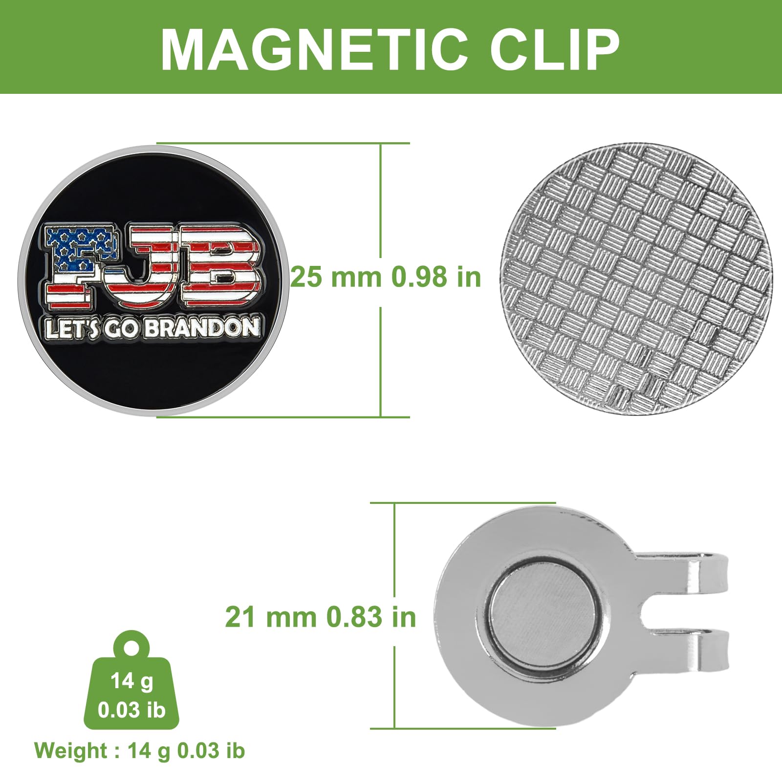 ZZHAO Magnetic Golf Ball Marker with Hat Clip - 25mm Funny Golf Accessories for Men | Perfect Golf Gifts & On-Course Essentials