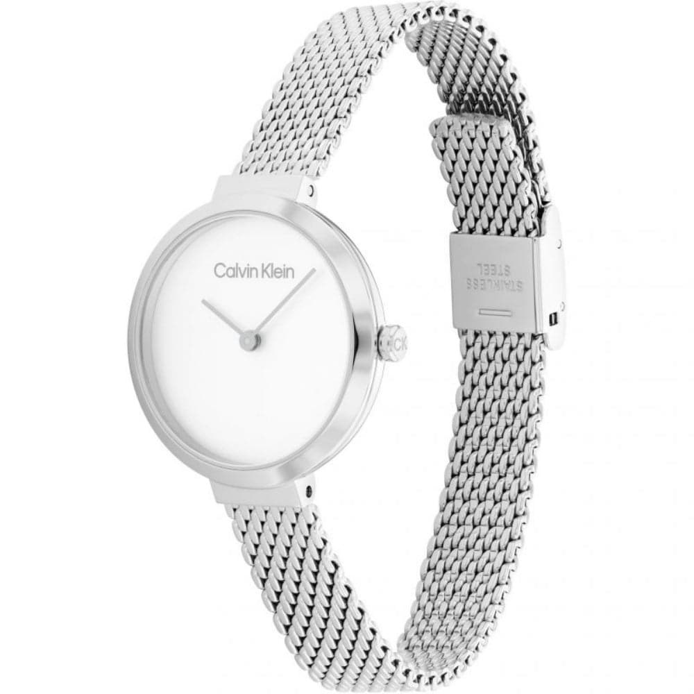 Calvin Klein Women's Minimalist Silver Milanese Strap Watch 25200082 - Elegant Accessory for Office, Date Night & Special Occasions