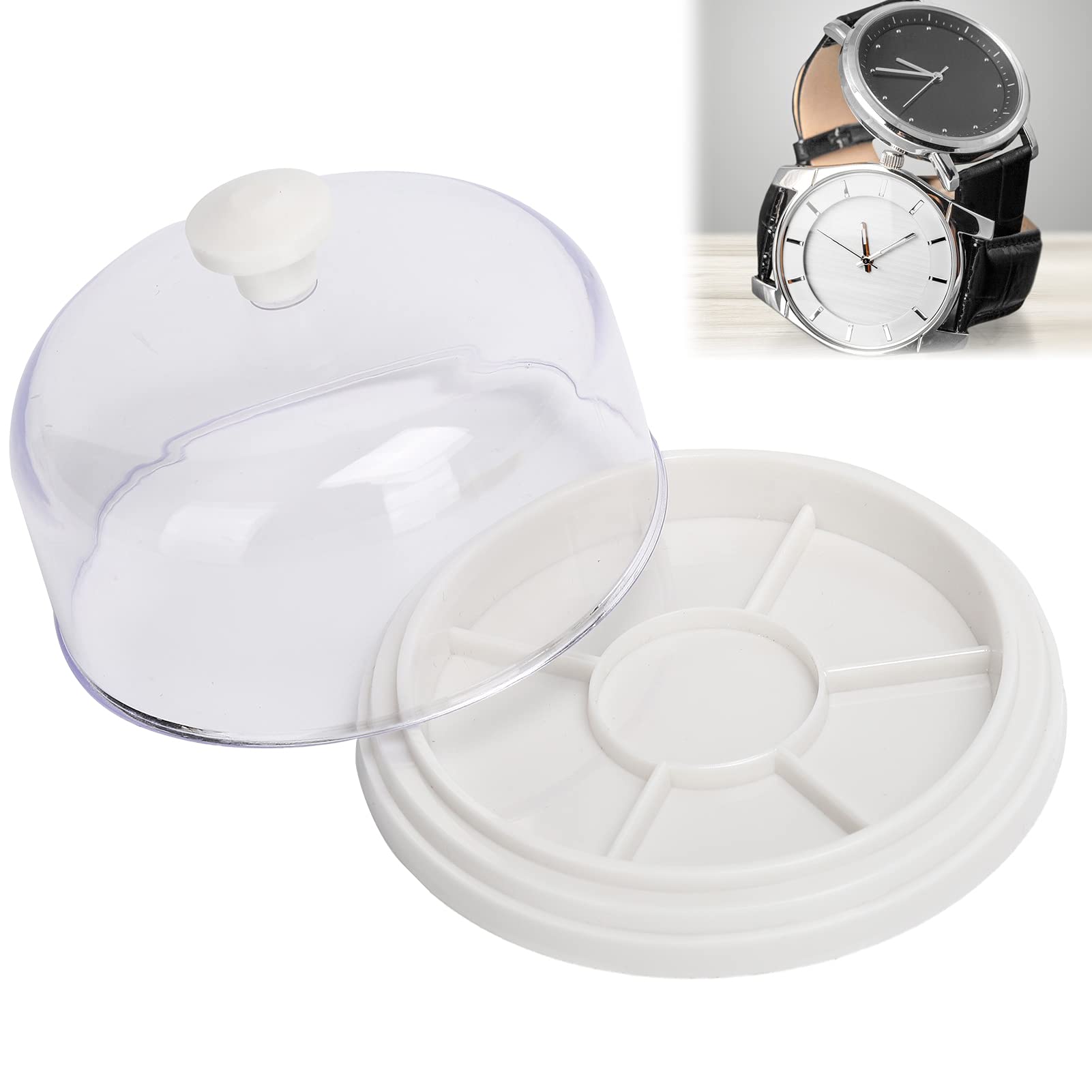 01 Watch Movement Dust Cover Tray - 6 Compartment Organizer for Watch Repair & Maintenance | Essential Tool for Watchmakers & Repair Technicians | Perfect for Watch Workshop Organization & Precision Part Storage