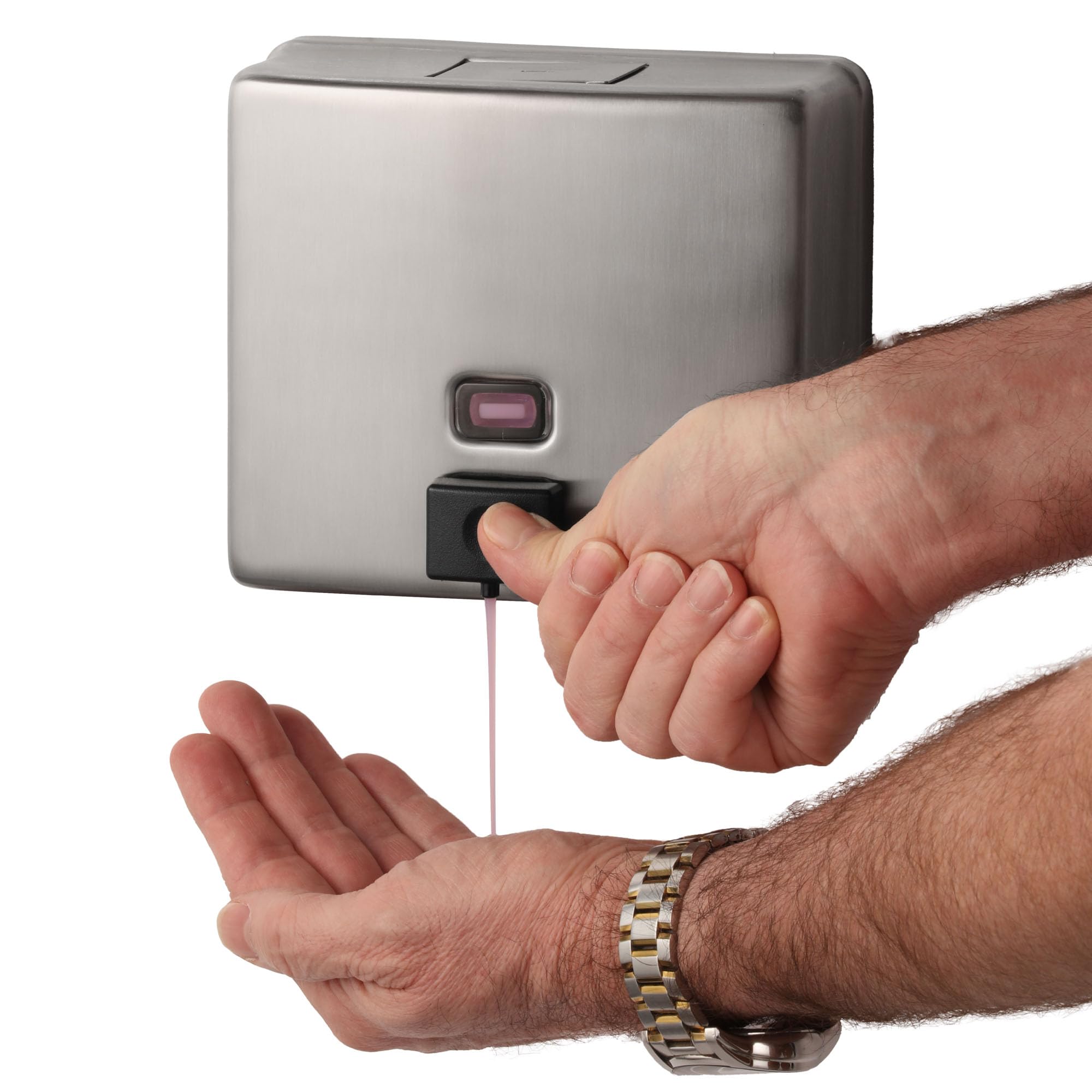 Bobrick B-4112 Wall-Mounted Liquid Soap Dispenser - 40oz Stainless Steel Commercial Soap Dispenser with Vandal-Resistant Design & Refill Indicator - Top Fill Soap Dispenser for Restrooms, Hospitals, Schools & Office Buildings