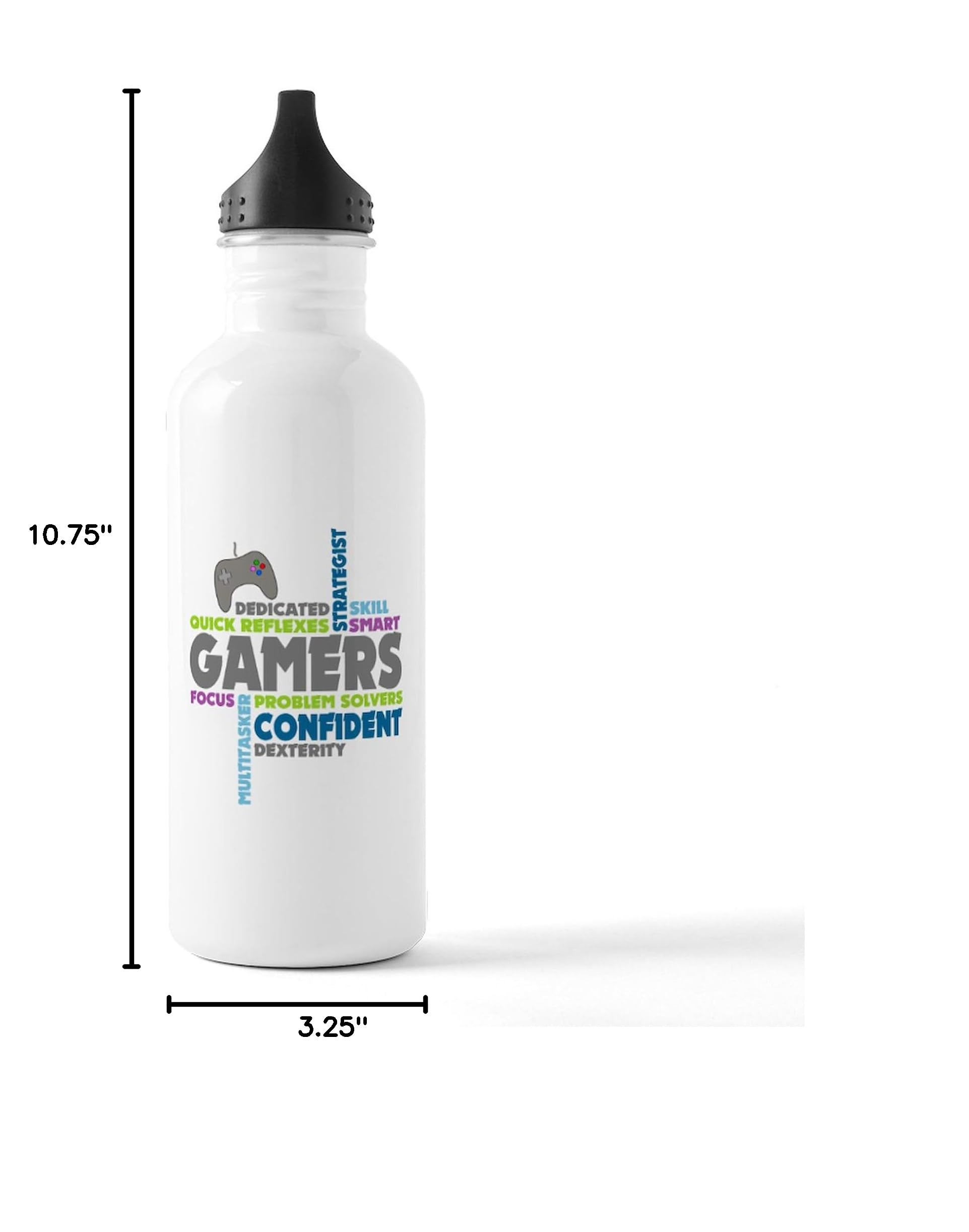 CafePress Gamers 1.0L Stainless Steel Water Bottle - 34 oz Insulated Thermos for Gaming, Workouts, and Outdoor Adventures
