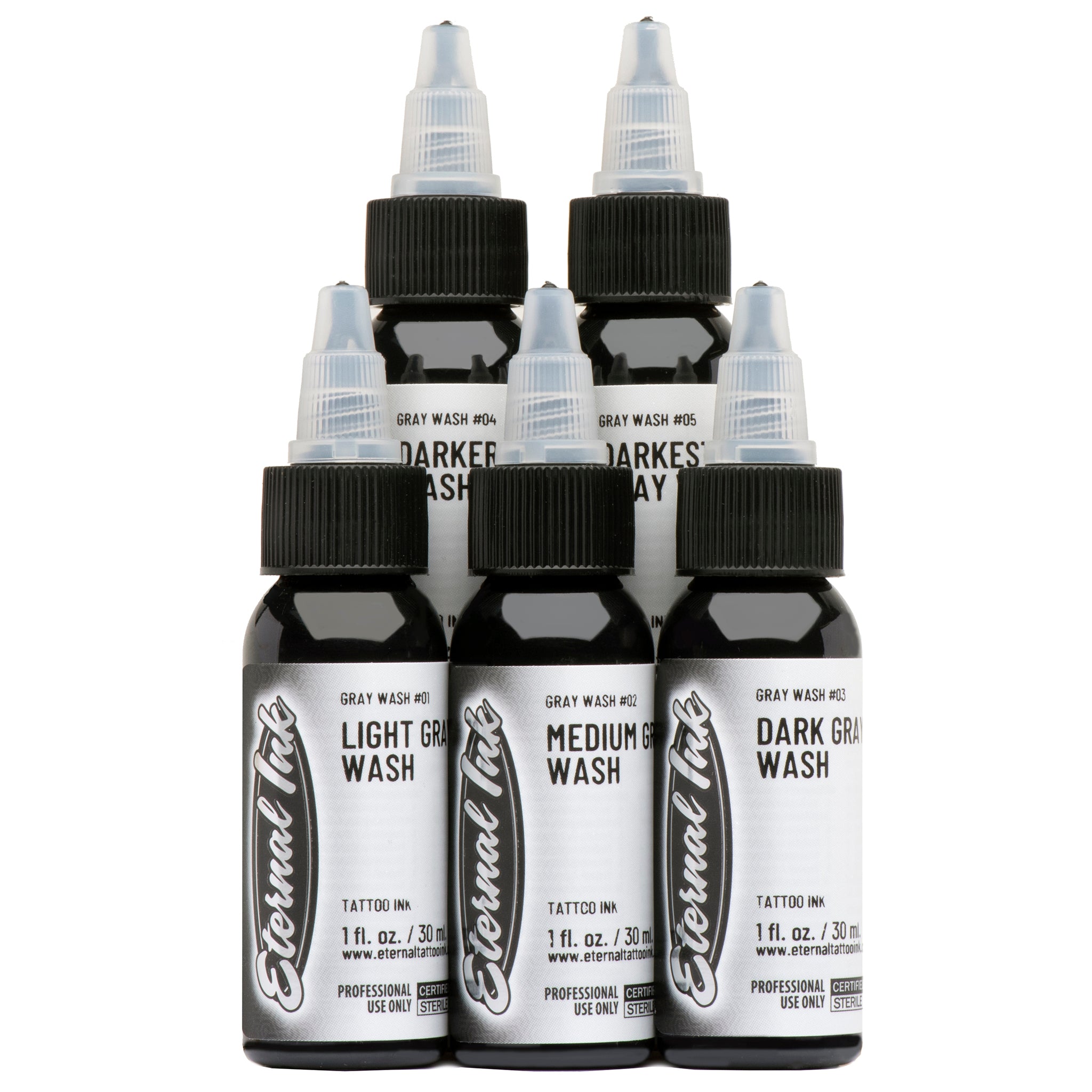 Eternal 5-Piece Gray Wash Bottle Set for Art, DIY, and Home Decor – Perfect for Painting, Cleaning, and Crafting Projects