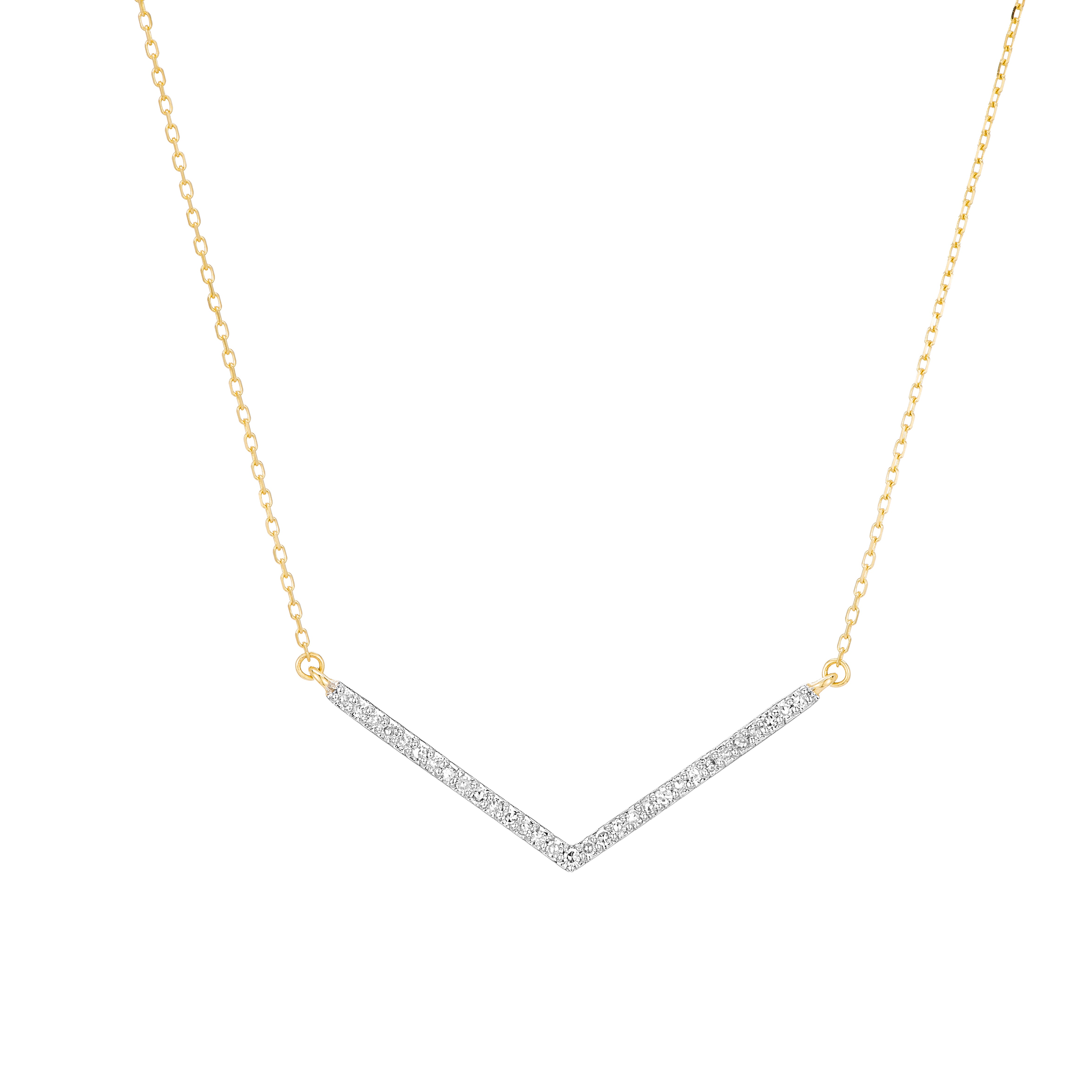 Elegant Large Pavé V Necklace for Women - Sparkling Cubic Zirconia Pendant - Perfect for Weddings, Parties & Special Occasions