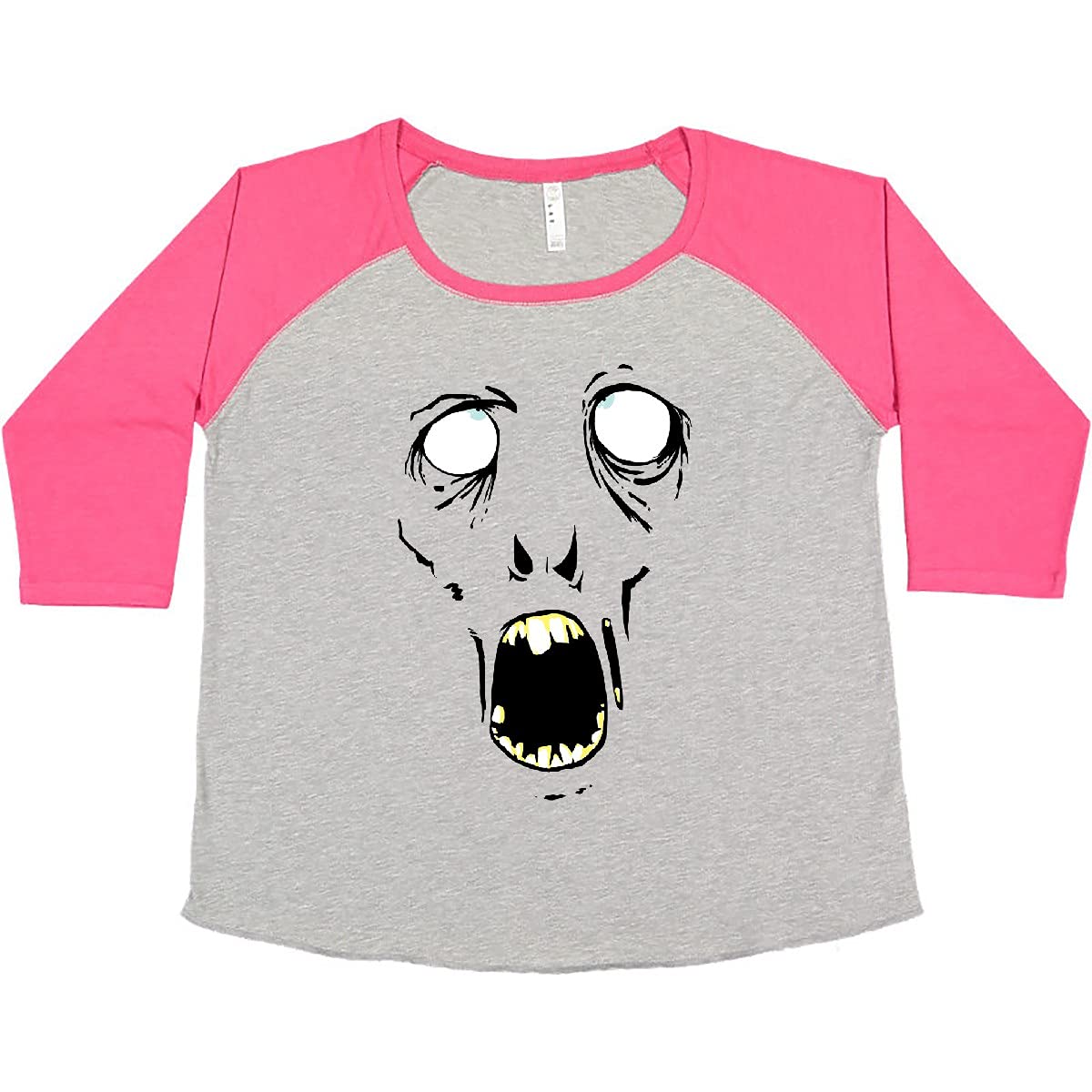 Inktastic Monster Faces Zombie Women's Plus Size T-Shirt - Funny Graphic Tee for Halloween, Cosplay & Casual Wear | Trendy Horror Theme Apparel for Women