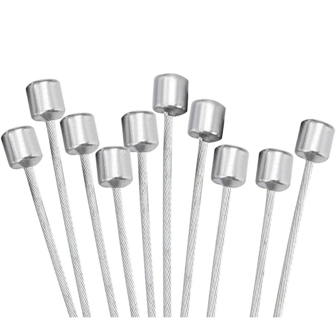 10 Pcs Stainless Steel Bike Derailleur Cables - 2M Length MTB Shifter Cable Set for Smooth Gear Shifting - Perfect for Mountain Bikes, Road Bikes & Cycling Maintenance