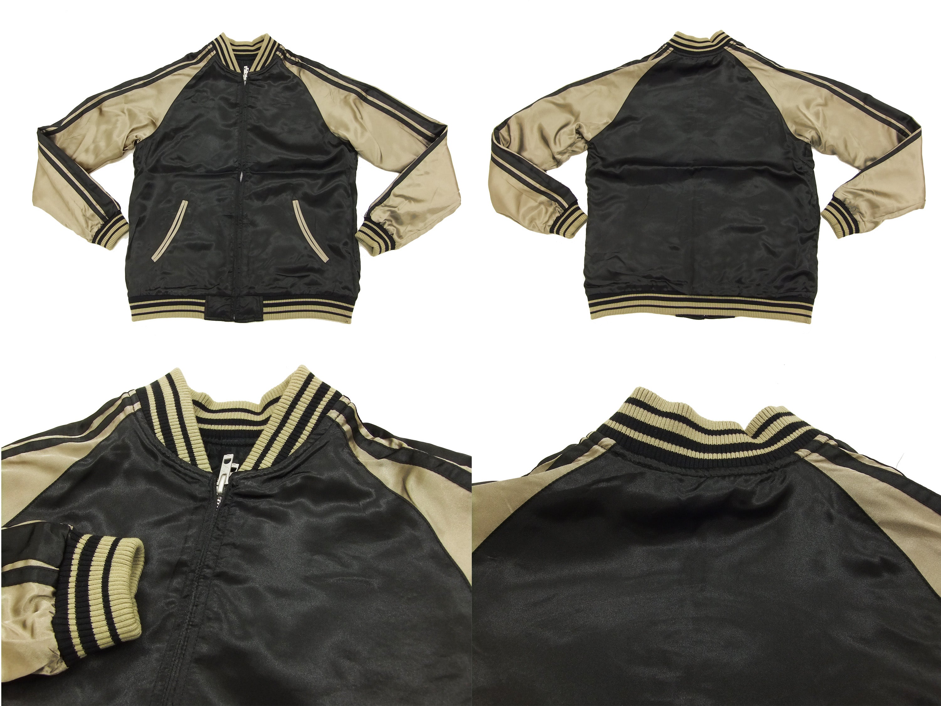 Japanese Souvenir Jacket for Men - Vintage Sukajan Bomber with Goldfish Embroidery (Black/Gold) | Perfect for Streetwear, Cosplay & Retro Fashion Enthusiasts