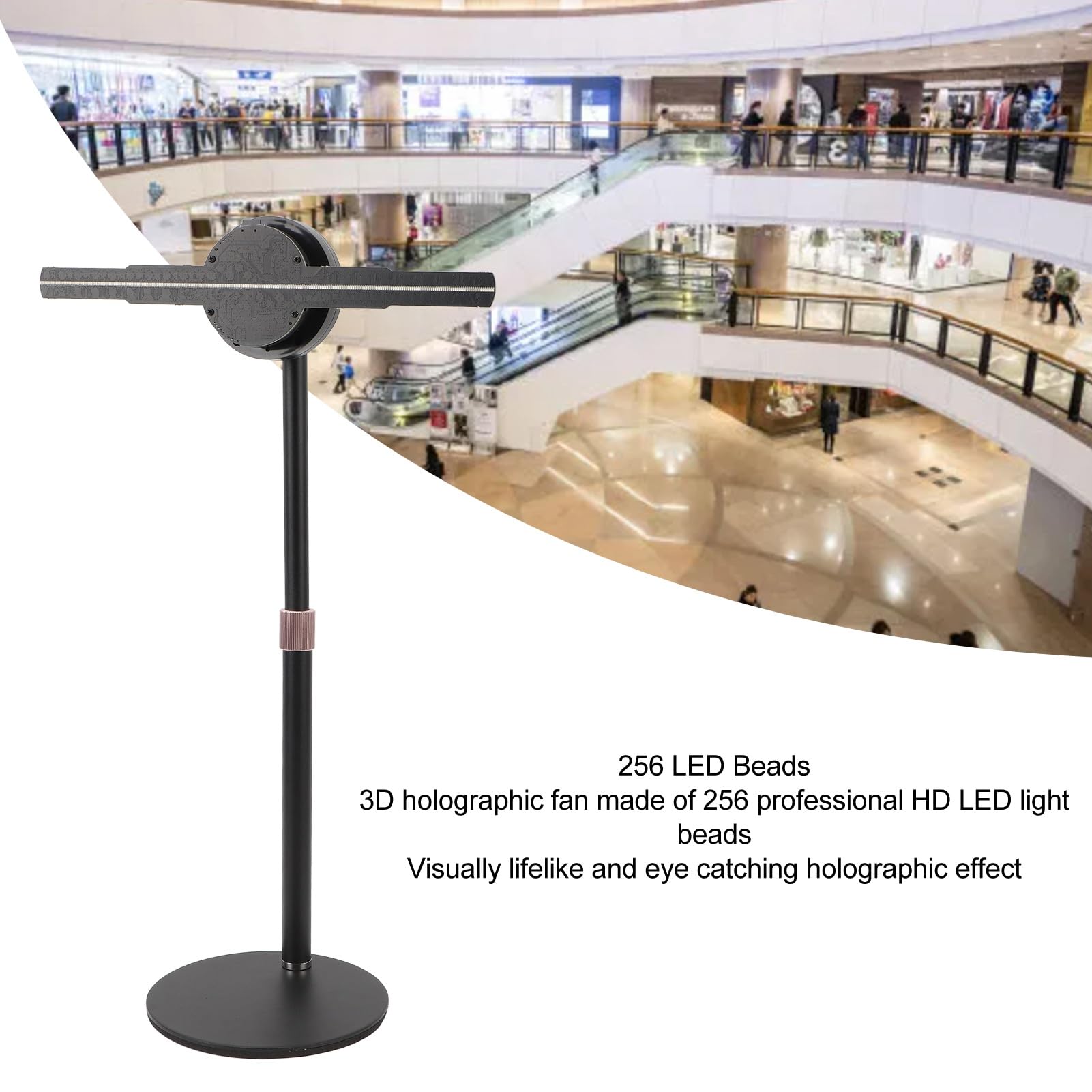 3D Holographic Fan with 256 HD LED Lights | WiFi & APP Control | Includes 16GB Memory Card | 11-inch Display for 100-240V | Perfect for Nightclubs, Events, and Home Decor (#1)