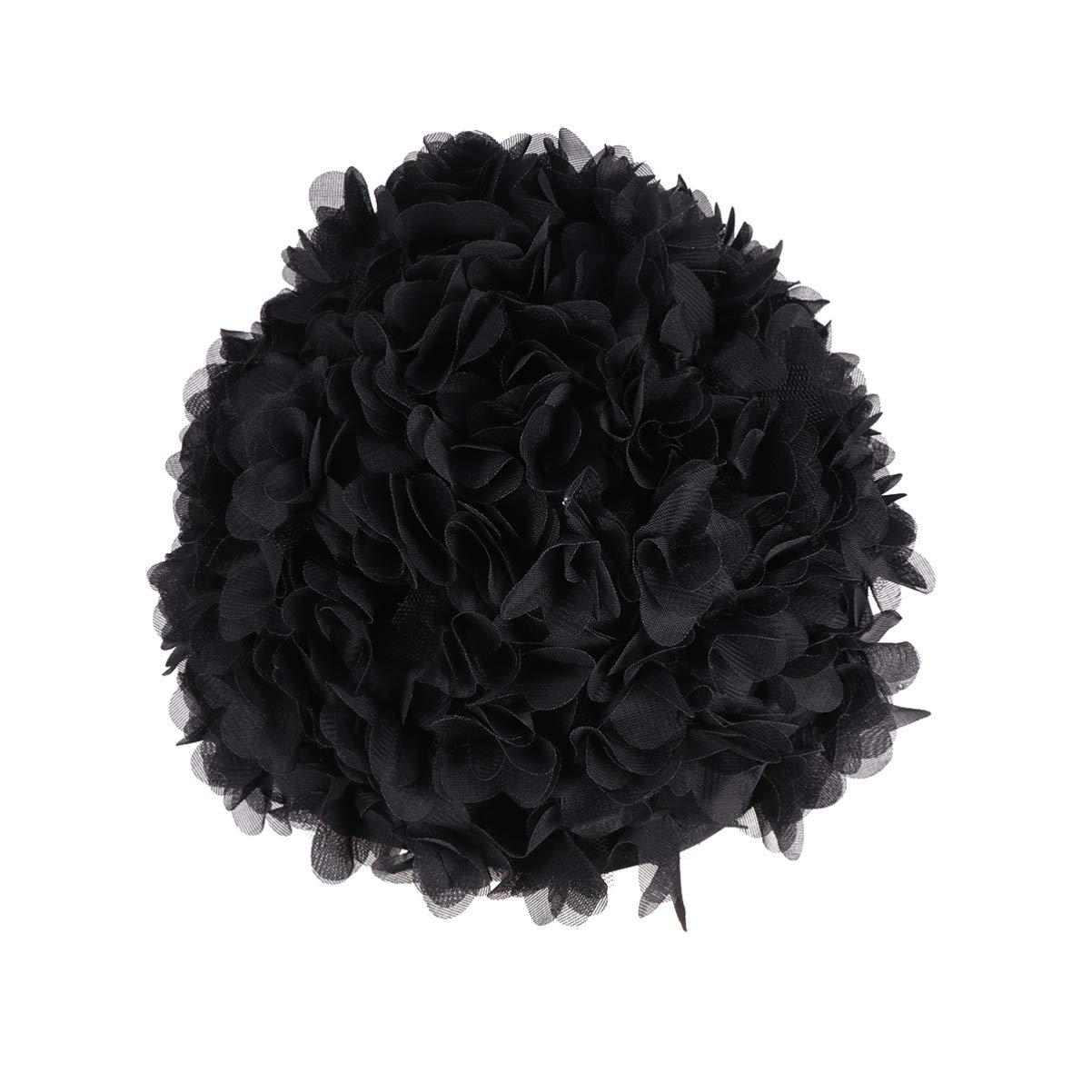 3D Flower Petals Floral Swimming Cap for Women - Vintage Style Bathing Swim Hat with Floral Design, Waterproof & Comfortable - Perfect for Pool, Beach & Water Aerobics (Black)