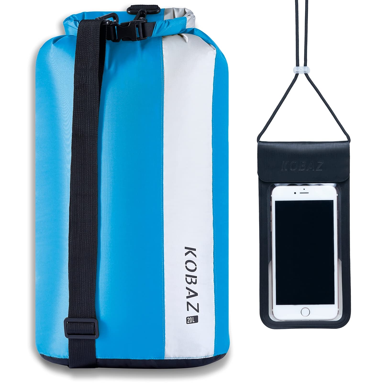 Waterproof Dry Bags 10L/20L/35L - Lightweight Roll Top Dry Sack with Shoulder Strap for Kayaking, Camping, Hiking & Water Sports | Durable Waterproof Compression Bag for Outdoor Adventures, Beach Trips & Travel Gear Protection