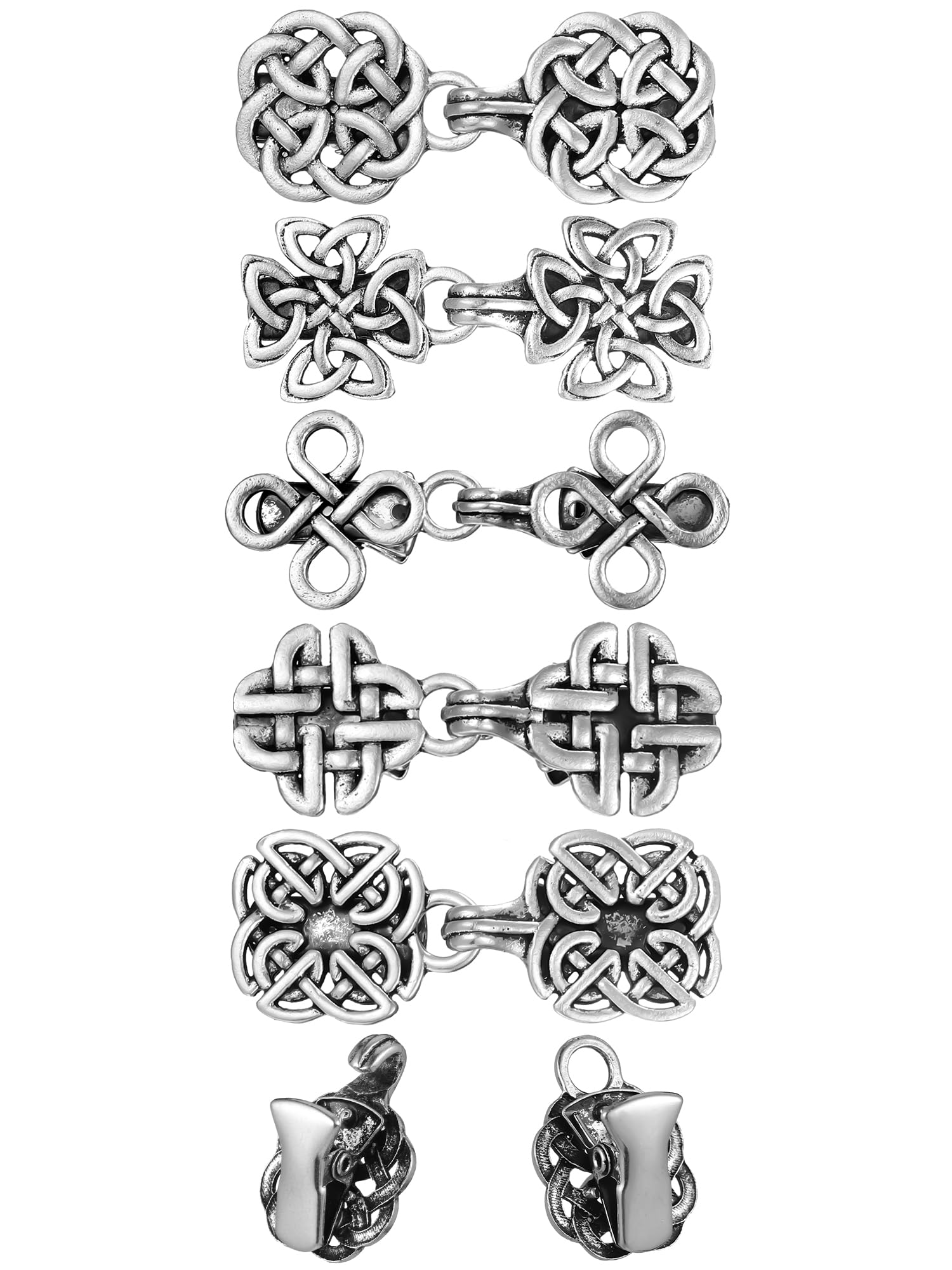 Syhood 5-Piece Vintage Shawl Clips Set - Elegant Cloak Clasps, Cardigan Sweater Pins & Silver Brooches for Women | Perfect for Shawls, Scarves, Cardigans & Vintage Fashion Accessories