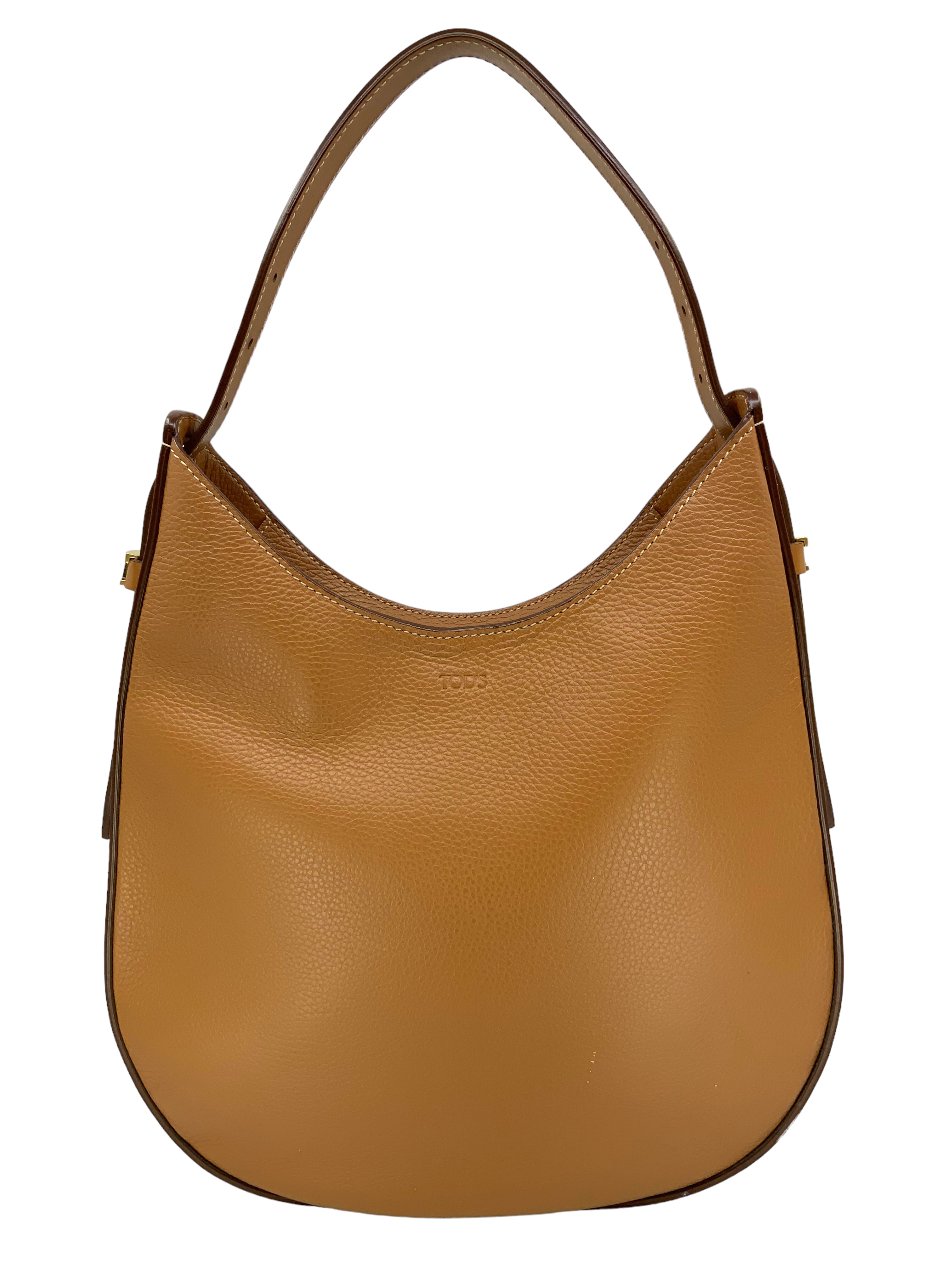 TOD'S Logo Plaque Leather Shoulder Bag for Women - Genuine Leather Designer Handbag - Perfect for Work, Travel & Everyday Use