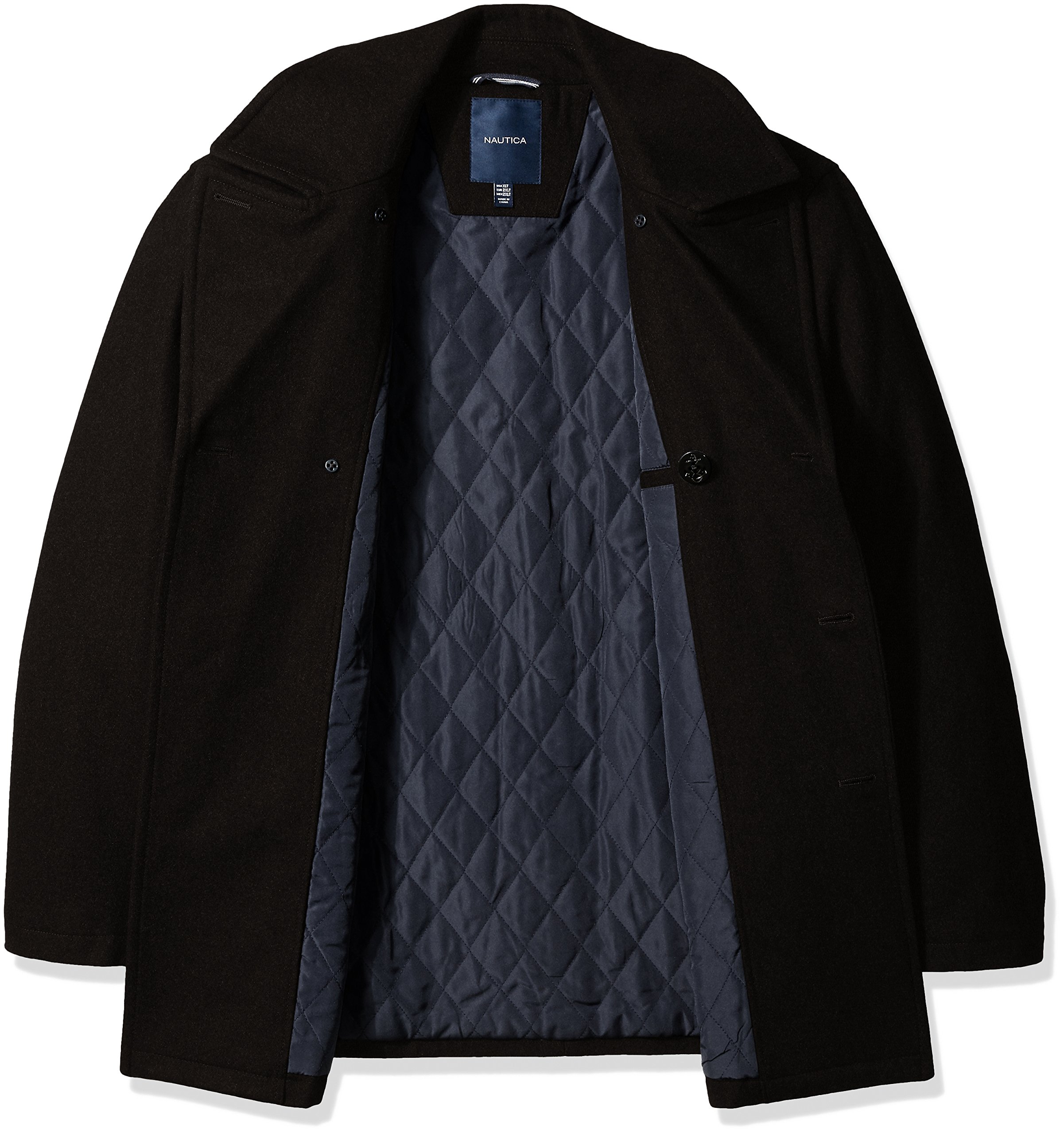 Nautica Men's Big & Tall Wool Peacoat Coat - Winter Warm Wool Blend Outerwear for Casual & Formal Occasions