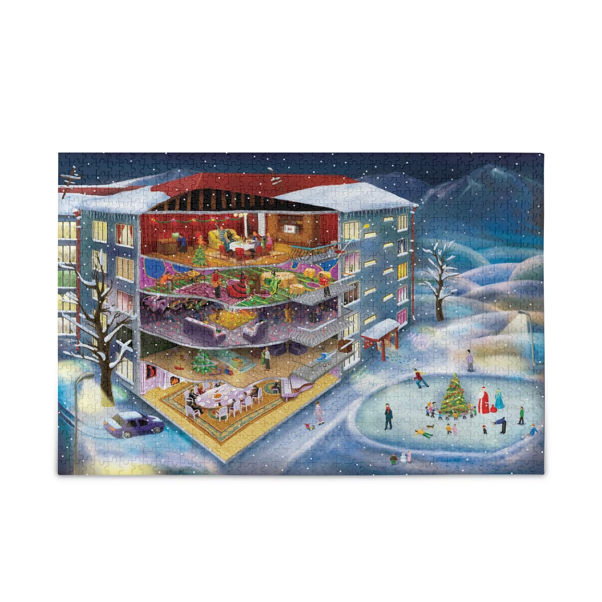 500 Piece Jigsaw Puzzle for Adults & Teens - New Year Residential Building Scene - Challenging & Fun Brain Teaser Game - Handmade Personalized Gift for Christmas, Birthday & Party Decor