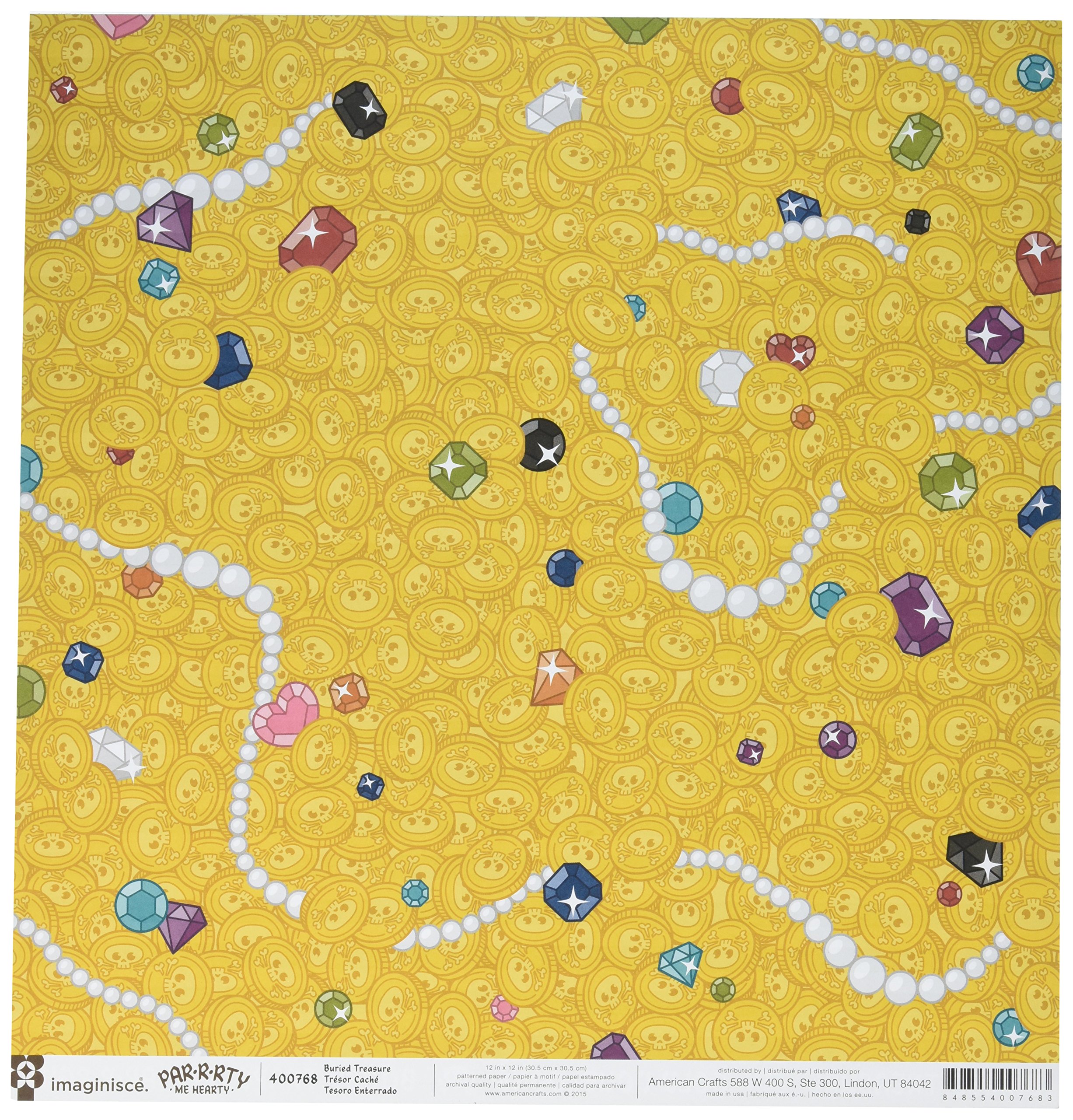 American Crafts 400768 Par-r-RTY Me Hearty Double-Sided Cardstock - 25 Sheets, 12