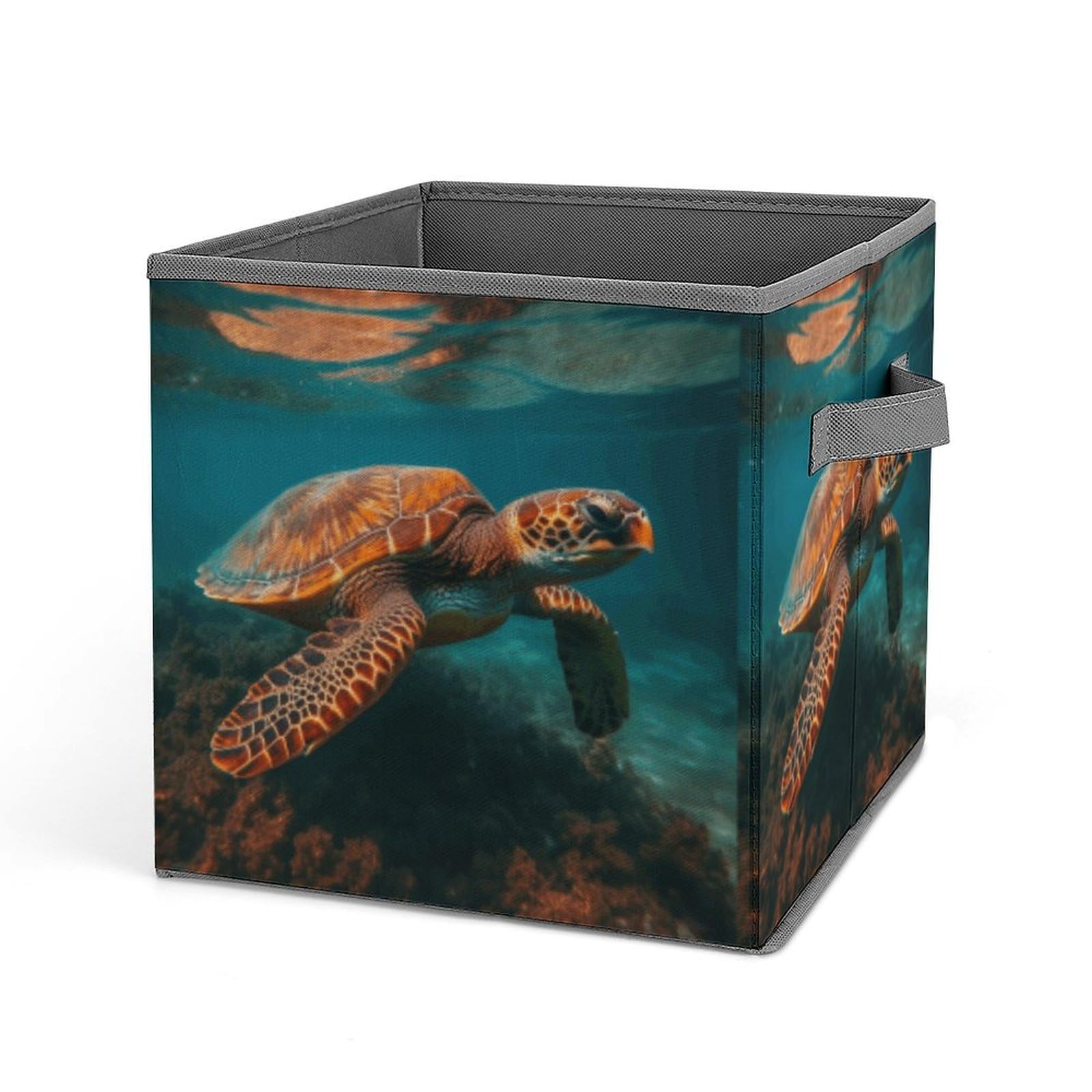 Collapsible Turtle Storage Bins with Handles - Organizing Baskets for Home & Office