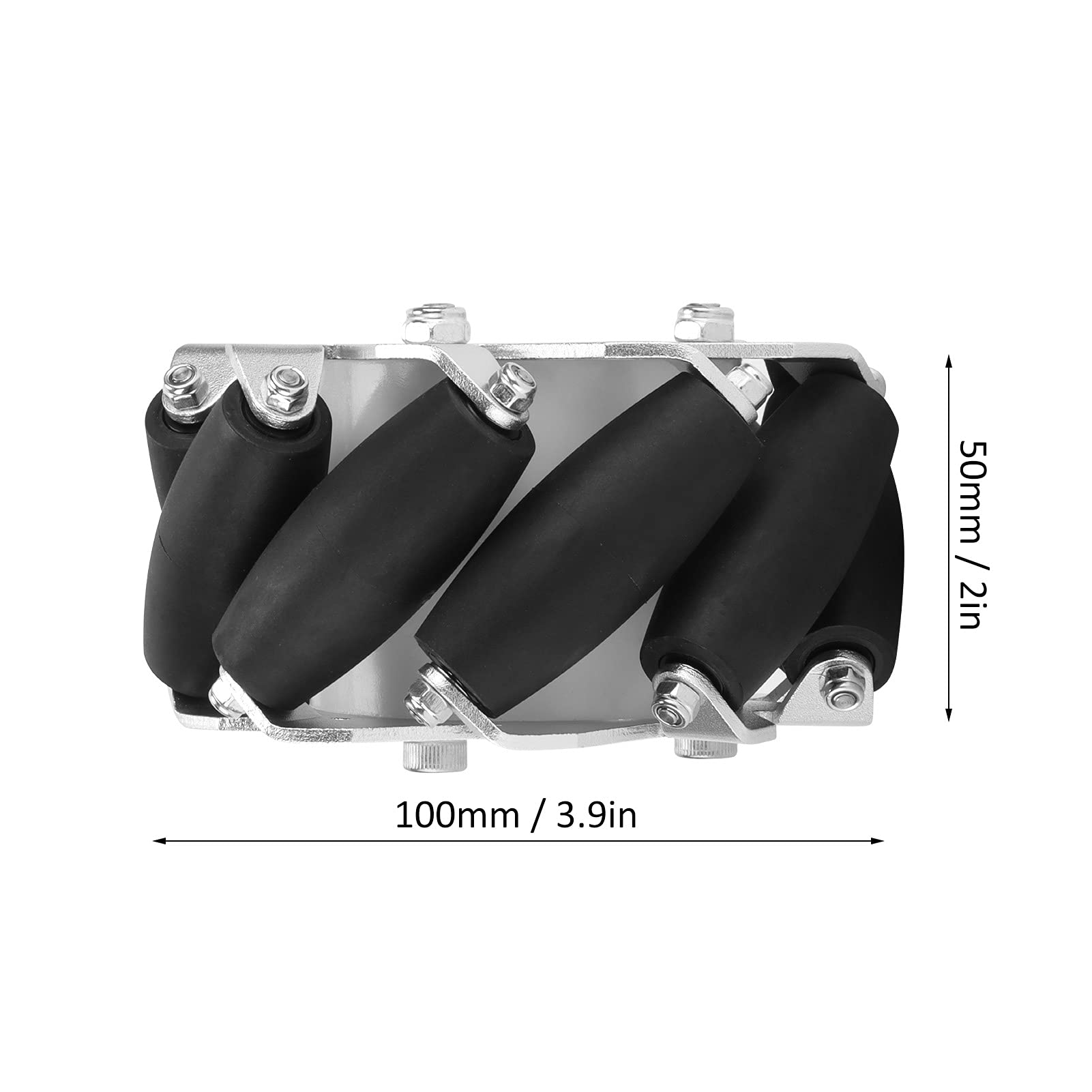 4Pcs 100mm Mecanum Omni Wheels Set - Steel Drive Wheels for RC Cars, Robot Cars & Model Vehicles (Part#14162) | Perfect for DIY Robotics, STEM Projects & Remote Control Car Upgrades