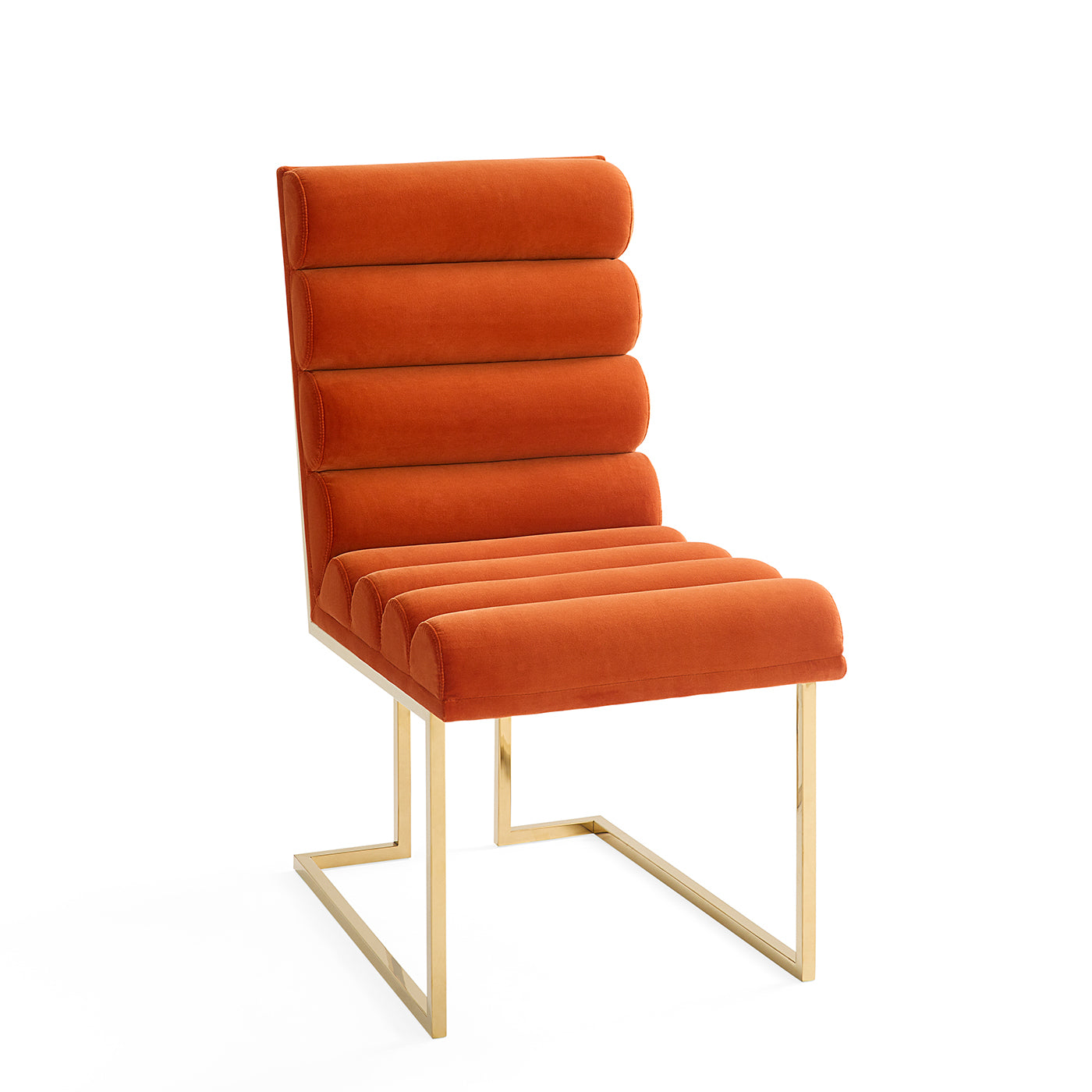 Channeled Goldfinger Dining Chair - Modern Upholstered Accent Chair for Kitchen, Dining Room, and Home Decor - Perfect for Entertaining and Family Gatherings