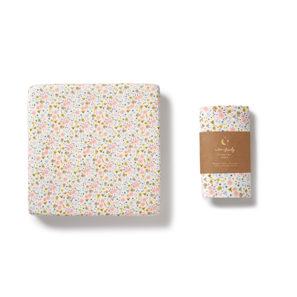Ava Floral Organic Cotton Sheet Set - Soft & Breathable Bedding for Comfortable Sleep - Perfect for Home, Hotel, and Guest Room Use