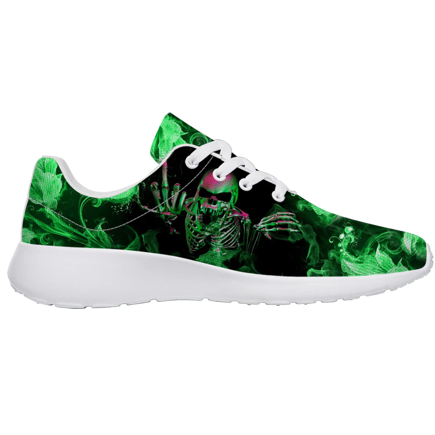 **Gothic Skull Printed Athletic Running Shoes for Men & Women - US Size 12 - Unisex Sneakers for Tennis, Gym & Casual Wear - Perfect Gift for Boys & Girls**    *(Use Case: Ideal for running, gym workouts, tennis, or everyday streetwear with a bold gothic style.)*