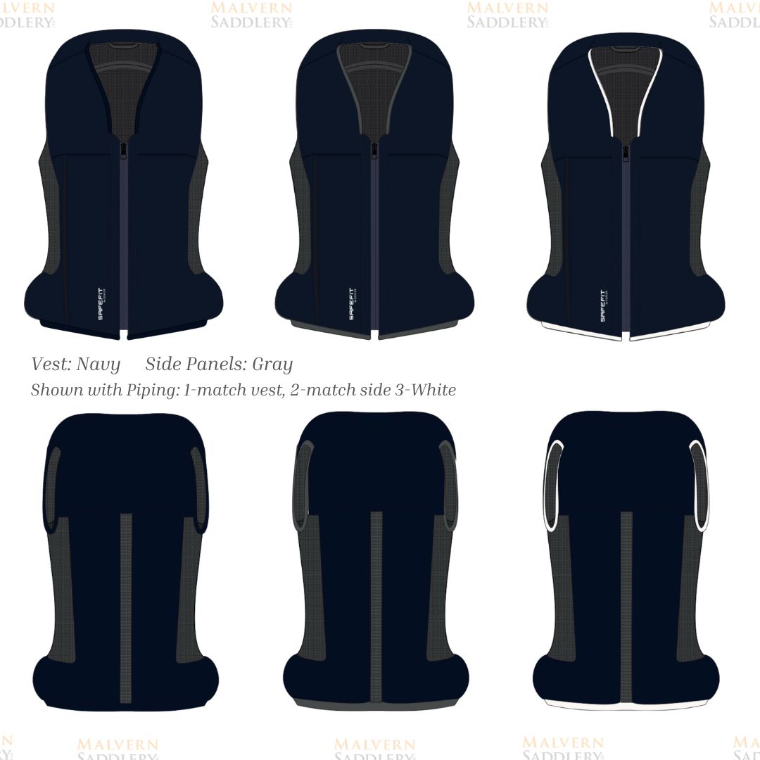 Safefit Airbag Vest for Motorcycle Riding - Navy Blue Safety Vest with Custom Fit | Ideal for Commuting, Racing & Adventure Motorcycles