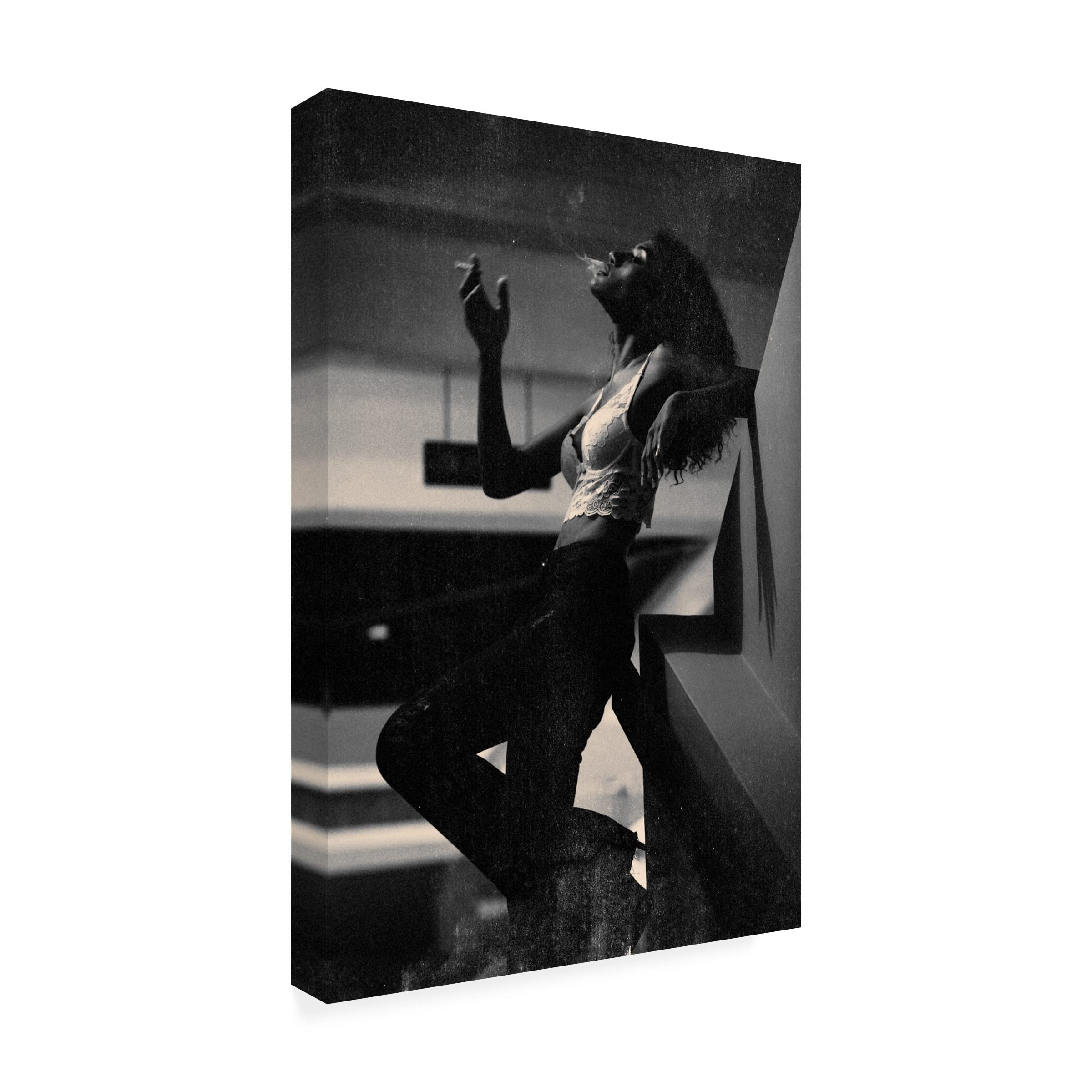 Trademark Fine Art 'Smoking' Canvas Wall Art Print by Mehdi Mokhtari - Modern Home Decor for Living Room, Bedroom & Office