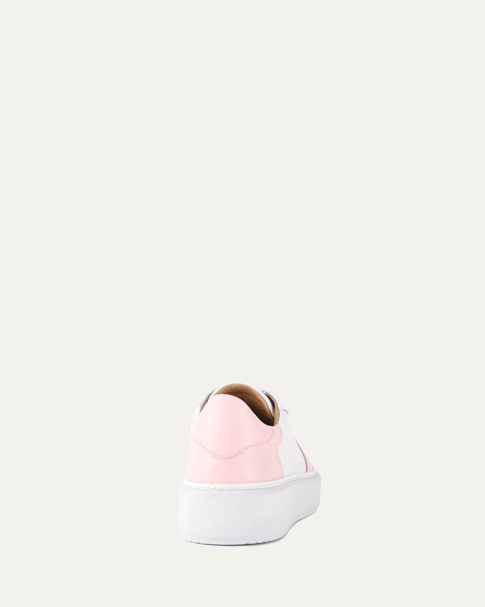OTTO White Soft Pink Leather Sneakers for Women - Comfortable Casual Shoes for Walking, Running, and Everyday Wear
