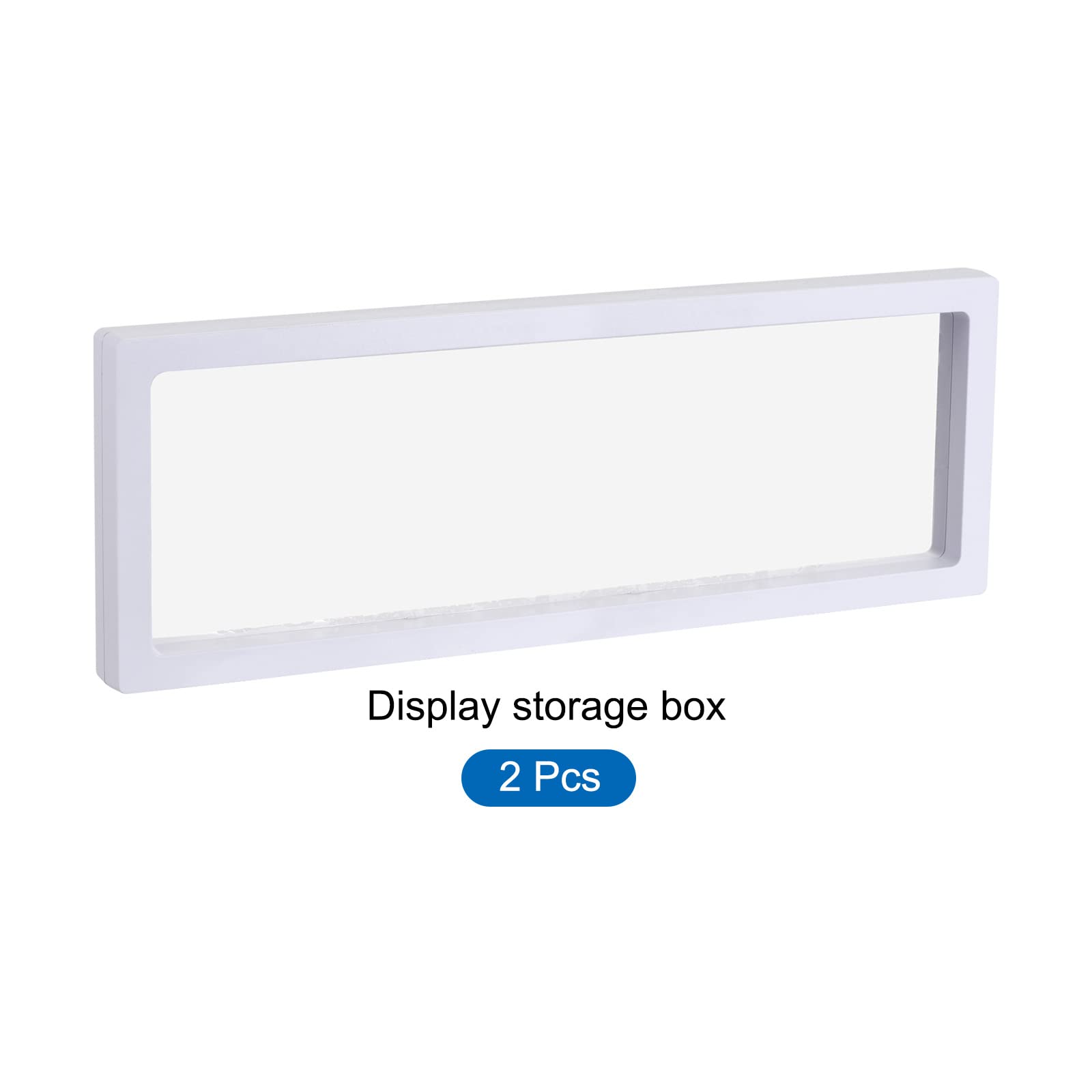 3D Floating Jewelry Display Stand - 11.81 x 4.33 x 0.79 Inch White Acrylic Frame Holder for Rings, Necklaces, Bracelets & Earrings (Pack of 2) - Perfect for Boutique Showcase, Wedding Gift Presentation & Retail Store Displays