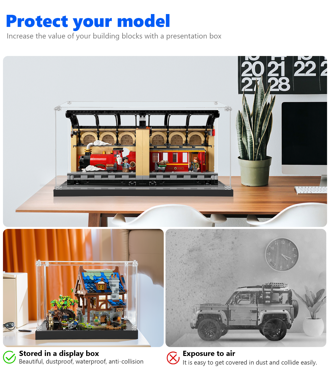 LEGO® Harry Potter™ Book Nook: Hogwarts™ Express 76450 Display Case - Premium Protection for Collectible LEGO Sets - Perfect for Home Decor, Office Display & Gift Giving