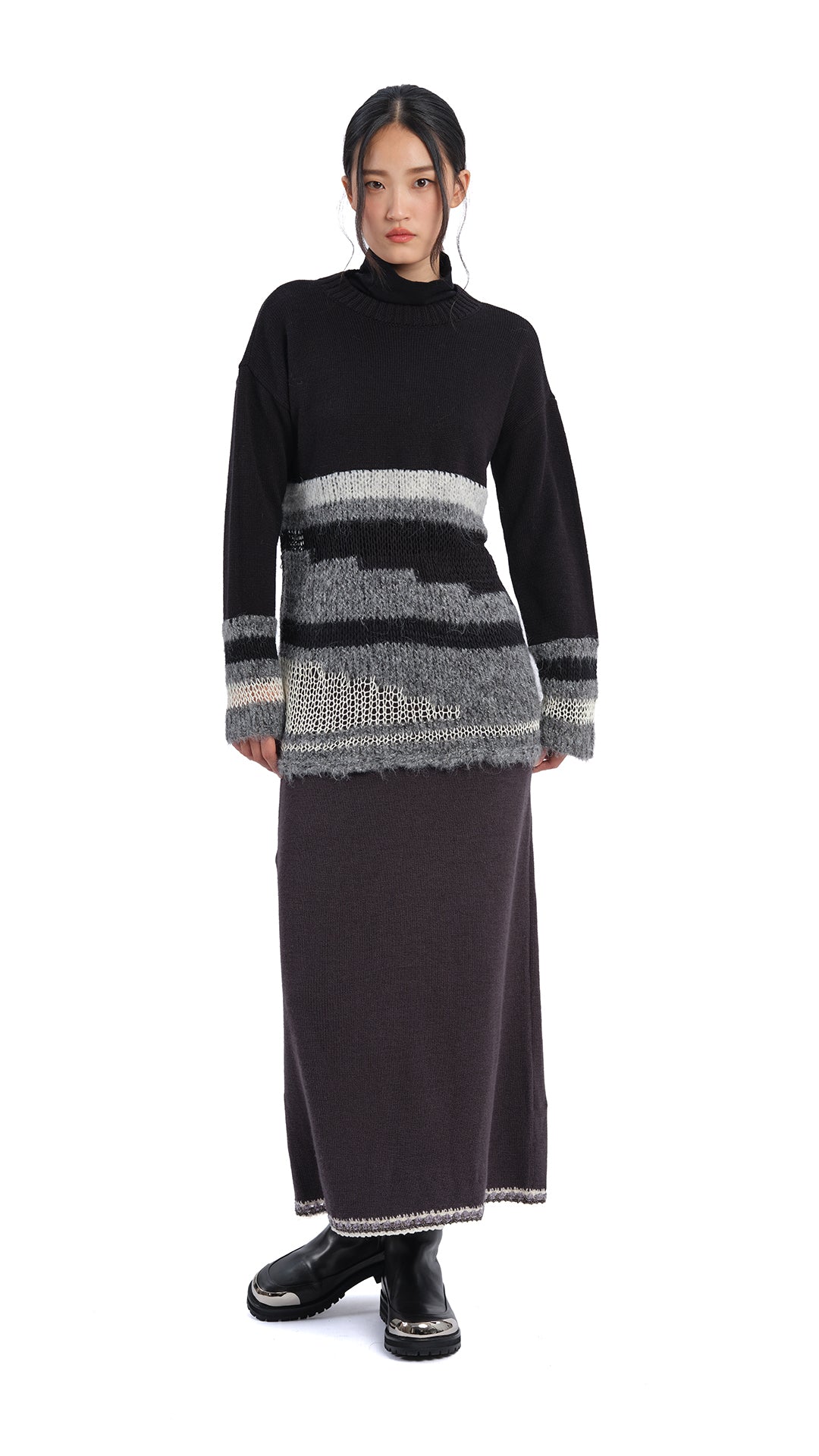 Women's Mock Neck Wool Tight Top - Soft & Warm Winter Layering Piece for Casual Outfits & Office Wear