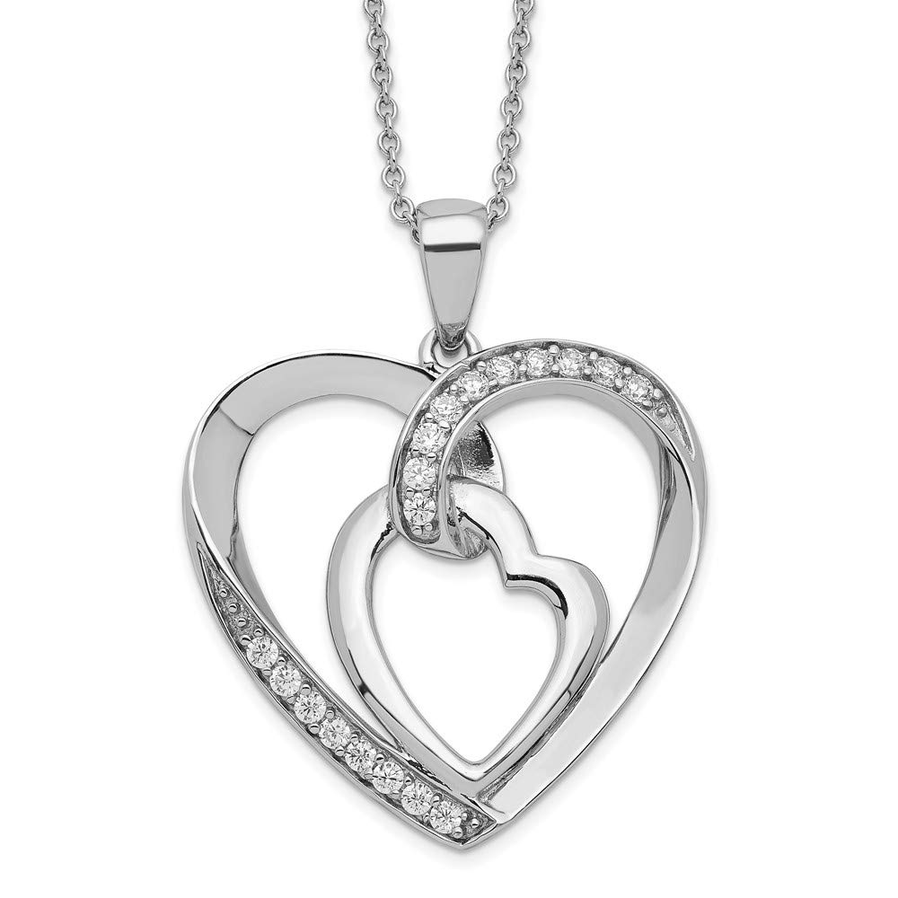 Elegant White Sterling Silver Necklace Chain with Cubic Zirconia (CZ) - 18 Inch 2mm Width for Women, Perfect for Weddings, Parties & Everyday Wear