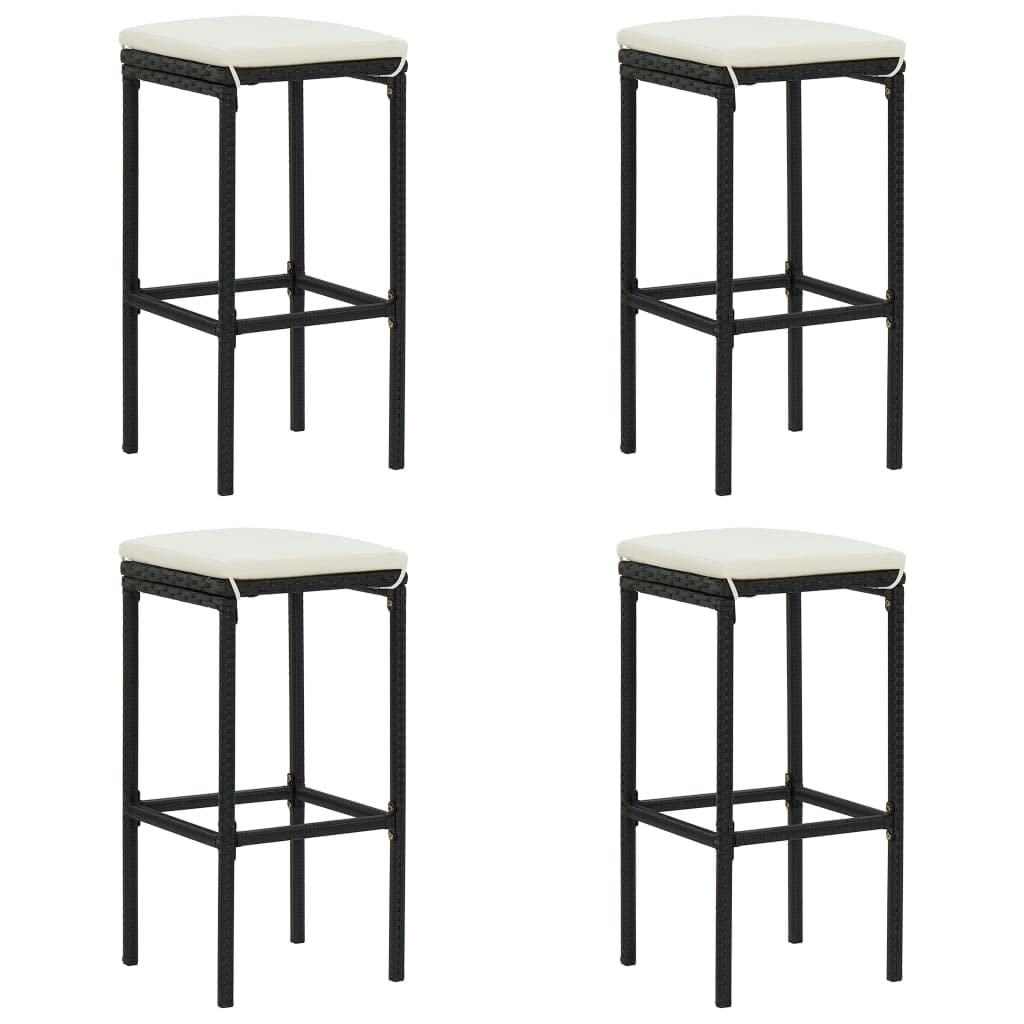 vidaXL 5-Piece Patio Bar Set with Wood Tabletop & Cushions - Outdoor Bar Table & Stools for Garden, Farmhouse, Backyard Dining - Perfect for Entertaining, BBQs & Relaxing Outdoors