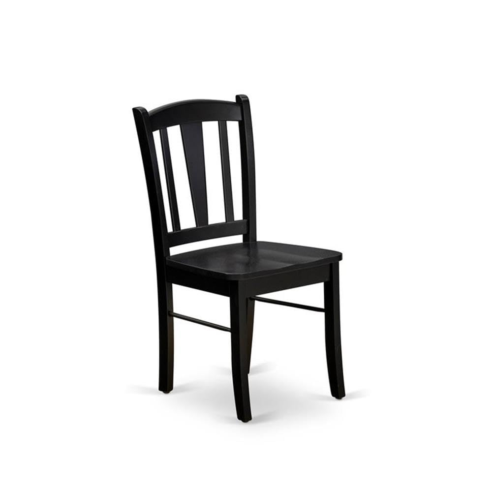 East West Furniture SHDL3-BLK-W 3-Piece Round Dining Table Set with Pedestal Base & 2 Chairs, 42x42 Inch, Black - Perfect for Small Spaces, Apartments & Cozy Kitchens