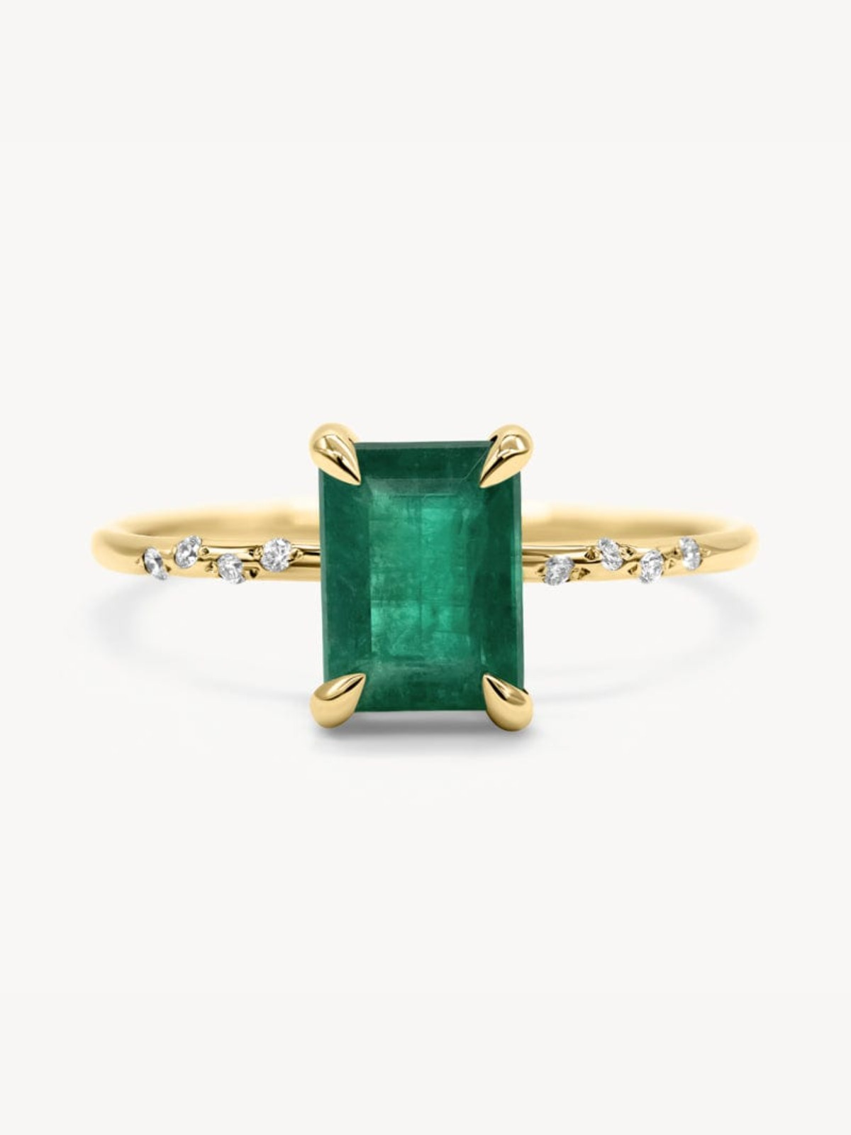 Stunning 14K Gold Large Starry Emerald Ring for Women - Elegant Statement Jewelry for Parties, Weddings & Special Occasions