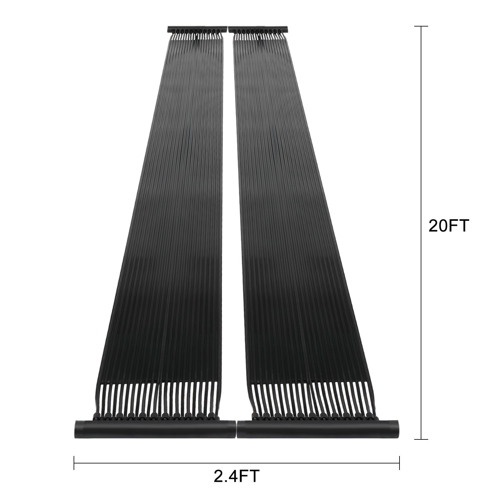 VINGLI Solar Pool Heater Panel 2FT x 20FT for Above Ground & Inground Pools - Efficient Swimming Pool Heating System, Durable Weatherproof Pool Warmer (1 Pack) - Perfect for Backyard, Residential & Commercial Pool Heating
