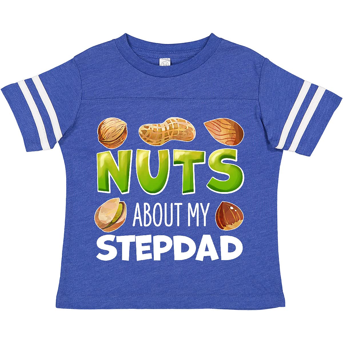 Inktastic Nuts About My Stepdad Peanut Almond Pistachio Toddler T-Shirt - Funny Family Matching Outfit for Father's Day & Stepdad Appreciation Gifts