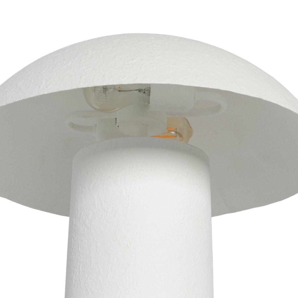 Abbott Table Lamp - Matte White Plaster Finish Modern Bedside Light for Bedroom, Living Room & Office Decor