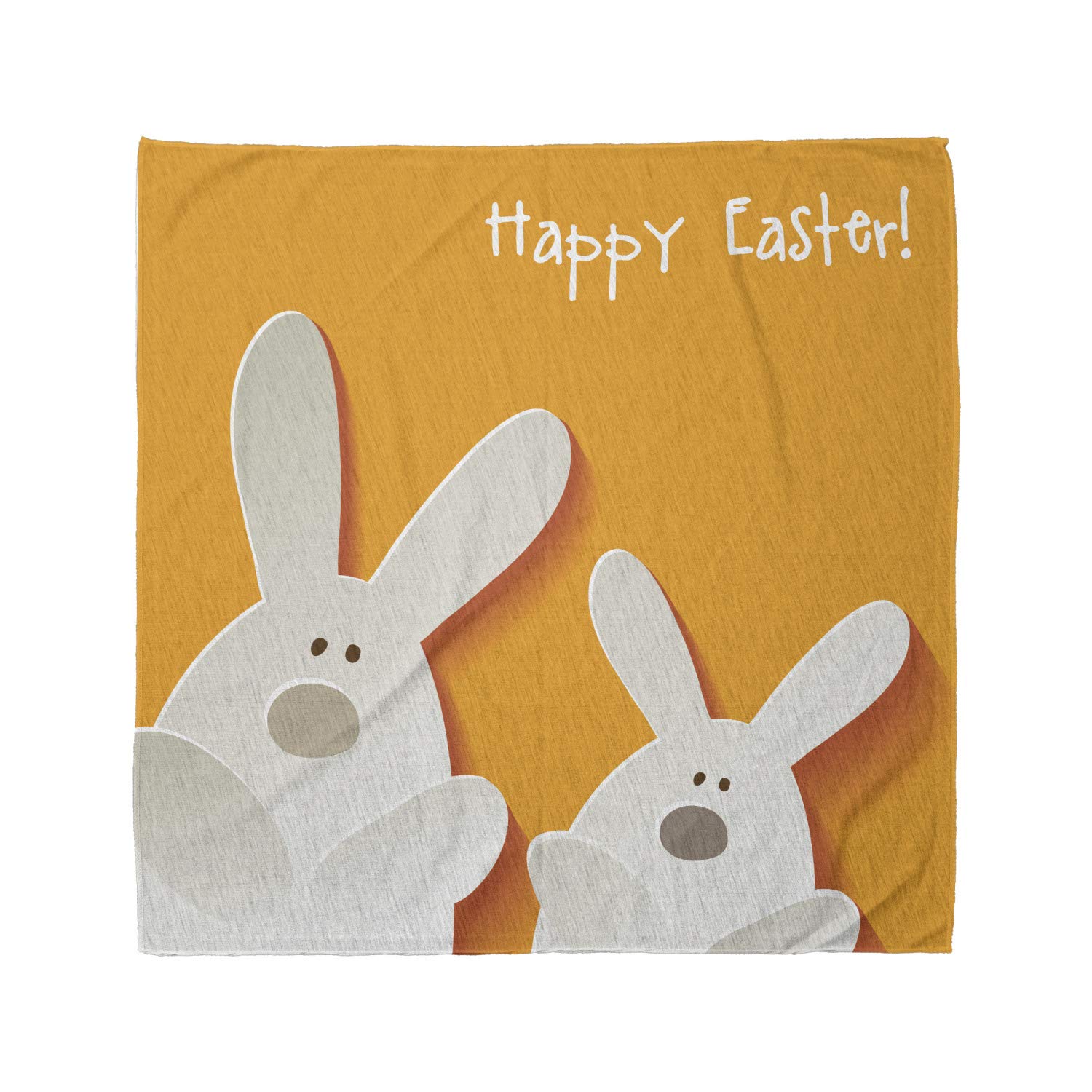 Ambesonne Easter Bandana - Happy Easter Bunnies Print Unisex Head & Neck Scarf for Men Women - Perfect for Easter Celebrations, Spring Festivals & Outdoor Activities