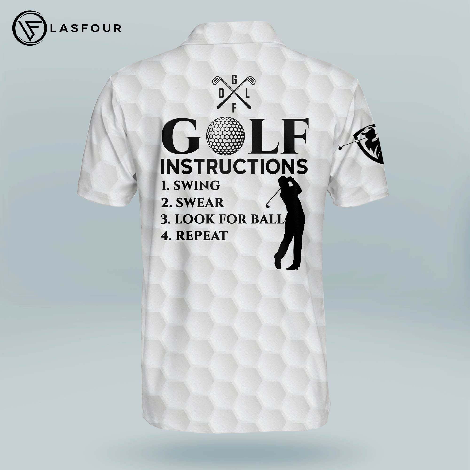 LASFOUR Patriotic Golf Shirts for Men - American Flag Polo Shirts, Funny Short Sleeve Golf Shirts for Dad & Grandpa - Perfect for 4th of July, Memorial Day & Father's Day Golf Outings