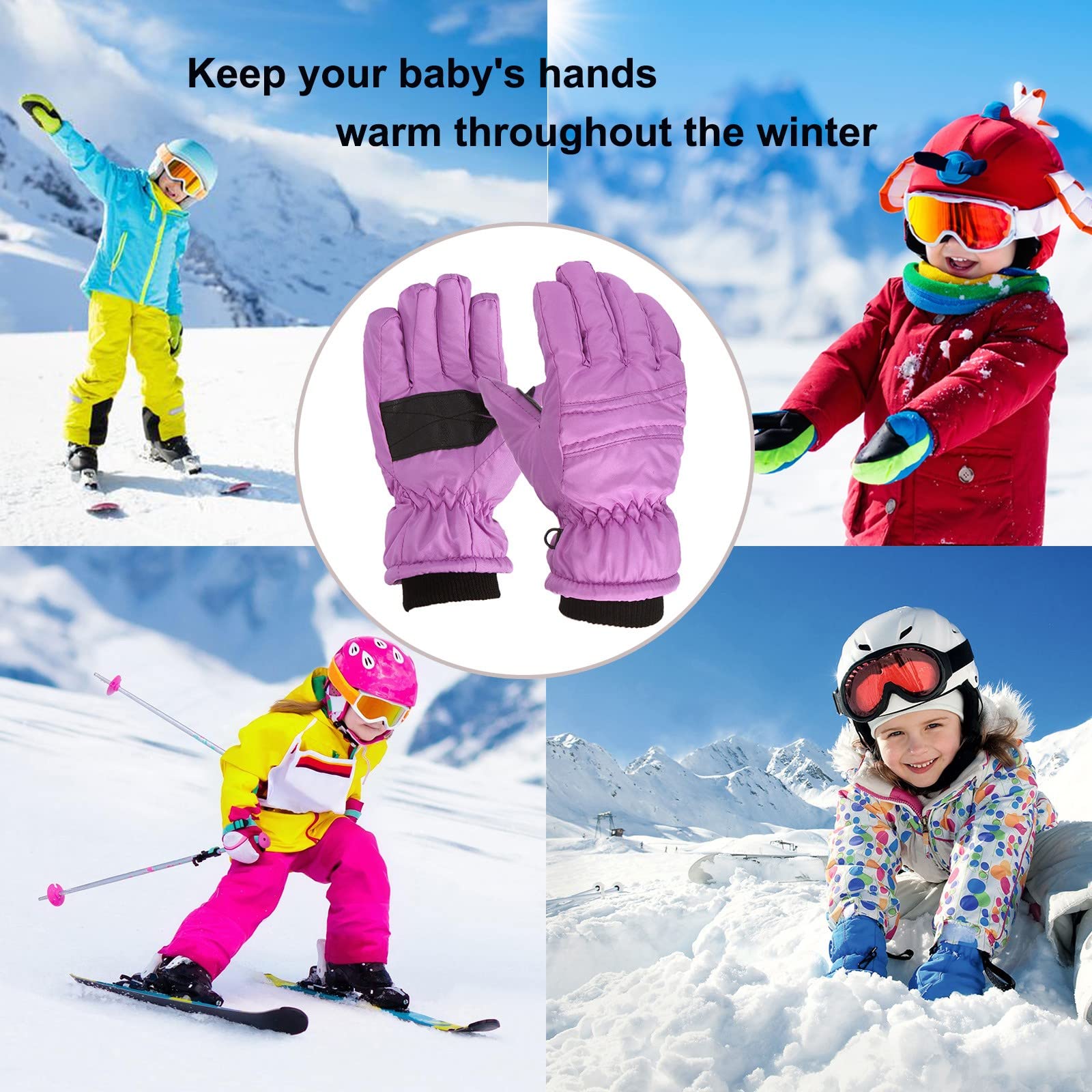 **Boys Winter Gloves - Waterproof & Windproof Ski Gloves for Cold Weather - Kids Snow Gloves for Skiing, Ice Skating & Outdoor Winter Activities**