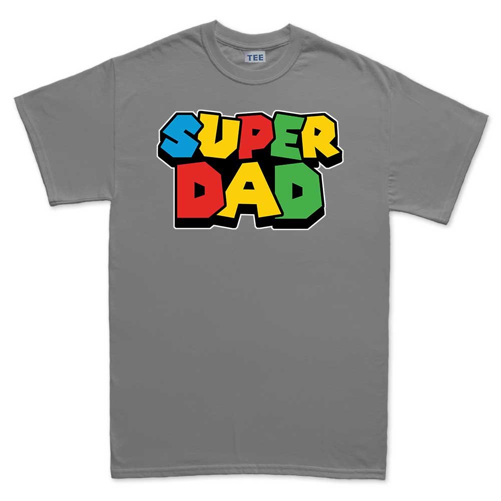 Super Dad Bros. Gaming T-Shirt for Fathers - Comfortable Charcoal Grey Gamer Tee - Perfect for Father's Day, Gaming Events & Casual Wear