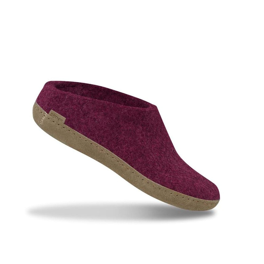 Glerups Unisex Leather Sole Slip-On Slippers - Cozy Indoor & Outdoor House Shoes for Men and Women