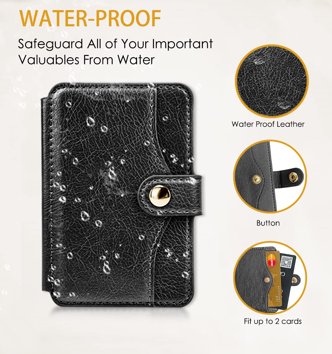 M-Plateau Phone Wallet Stick On - 3M Adhesive Slim Credit Card Holder for iPhone, Samsung & Most Smartphones (Black) | Perfect for Hands-Free Shopping, Travel & Everyday Convenience