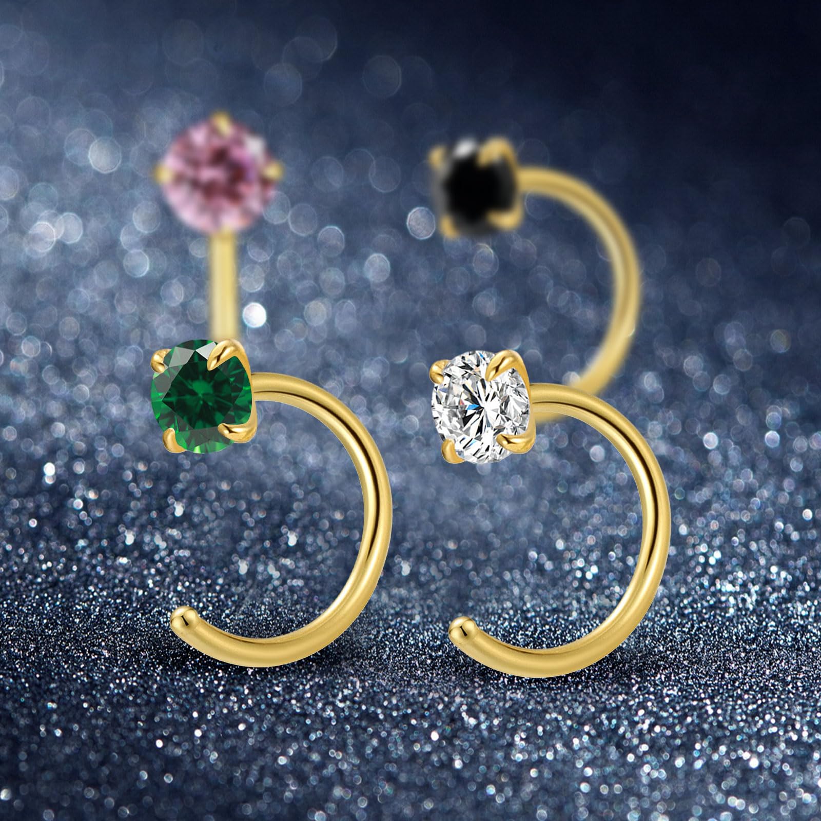 18K Gold Plated Small Hoop Earrings for Women | Tiny Cubic Zirconia Huggie Half Hoop Earrings | Hypoallergenic Fashion Jewelry | Dainty Stud Earrings for Christmas, Birthday, Wedding Gifts (Rose Gold) | Perfect for Everyday Wear, Date Nights & Special Occasions