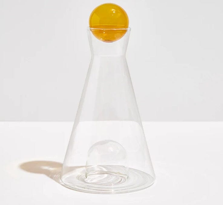 Vice Versa Glass Carafe Set - Clear and Amber Pitcher for Water, Juice & Wine | Elegant Serving for Dining, Entertaining & Home Decor