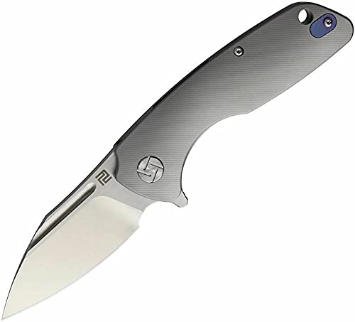 Wren Gray Titanium Framelock Folding Pocket Knife 1825G - EDC Tactical Knife for Outdoor Camping, Hiking & Survival