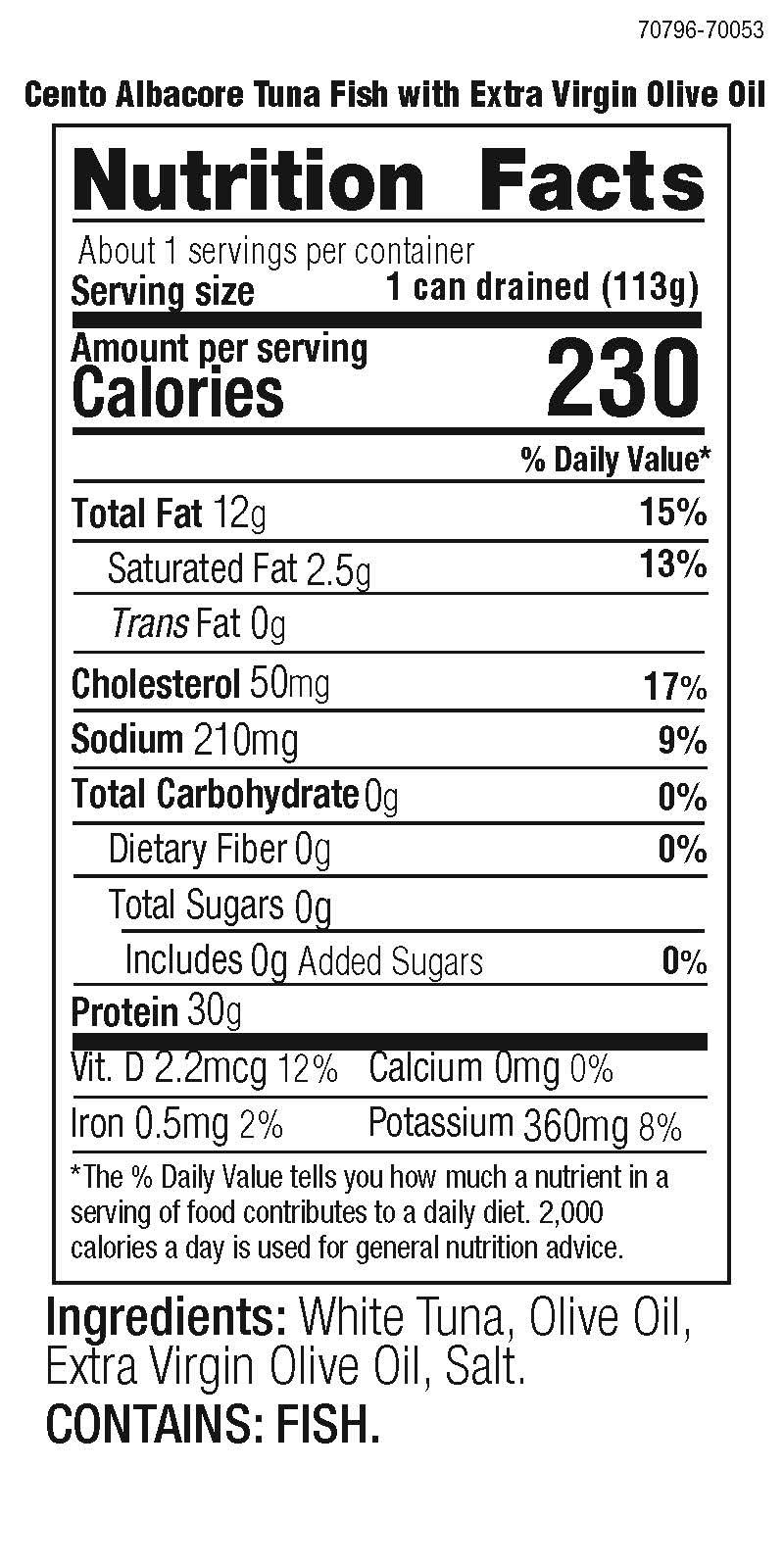 Premium Cento Albacore Tuna in Water, 5 oz (Pack of 24) - Wild Caught, High Protein, Keto & Paleo Friendly - Perfect for Salads, Sandwiches, and Meal Prep