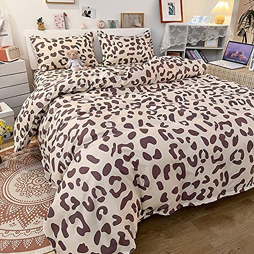 Leopard Print Bedding Set Twin Size - Cheetah Print Duvet Cover Set for Kids, Boys, Girls, Men & Women - Safari Animal Pattern Reversible Bed Comforter Cover - Wild Animal Decor (No Comforter Included) - Perfect for Jungle Themed Bedrooms, Kids Rooms & Safari Decor