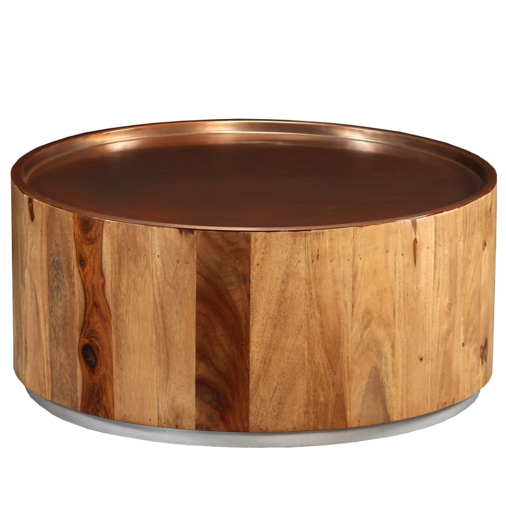SKM Solid Sheesham Wood and Steel Coffee Table - 26.8